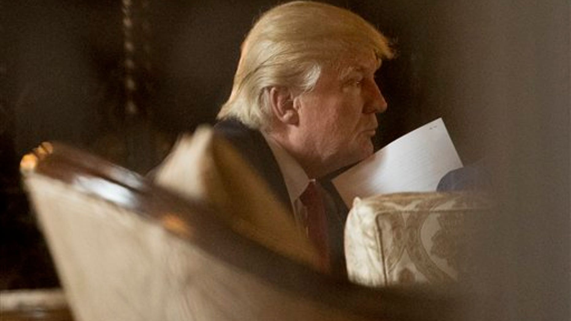 President-elect Donald Trump at a meeting at his Mar-A-Lago mansion, Palm Beach, Fla., On December 21, 2016.