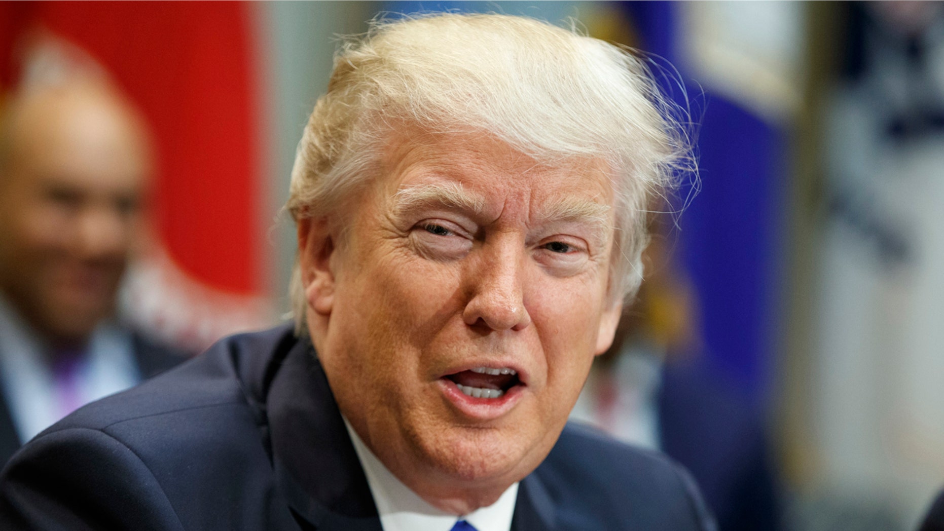 Feb. 1, 2017: President Donald Trump speaks during a meeting on African American History Month in the Roosevelt Room of the White House.