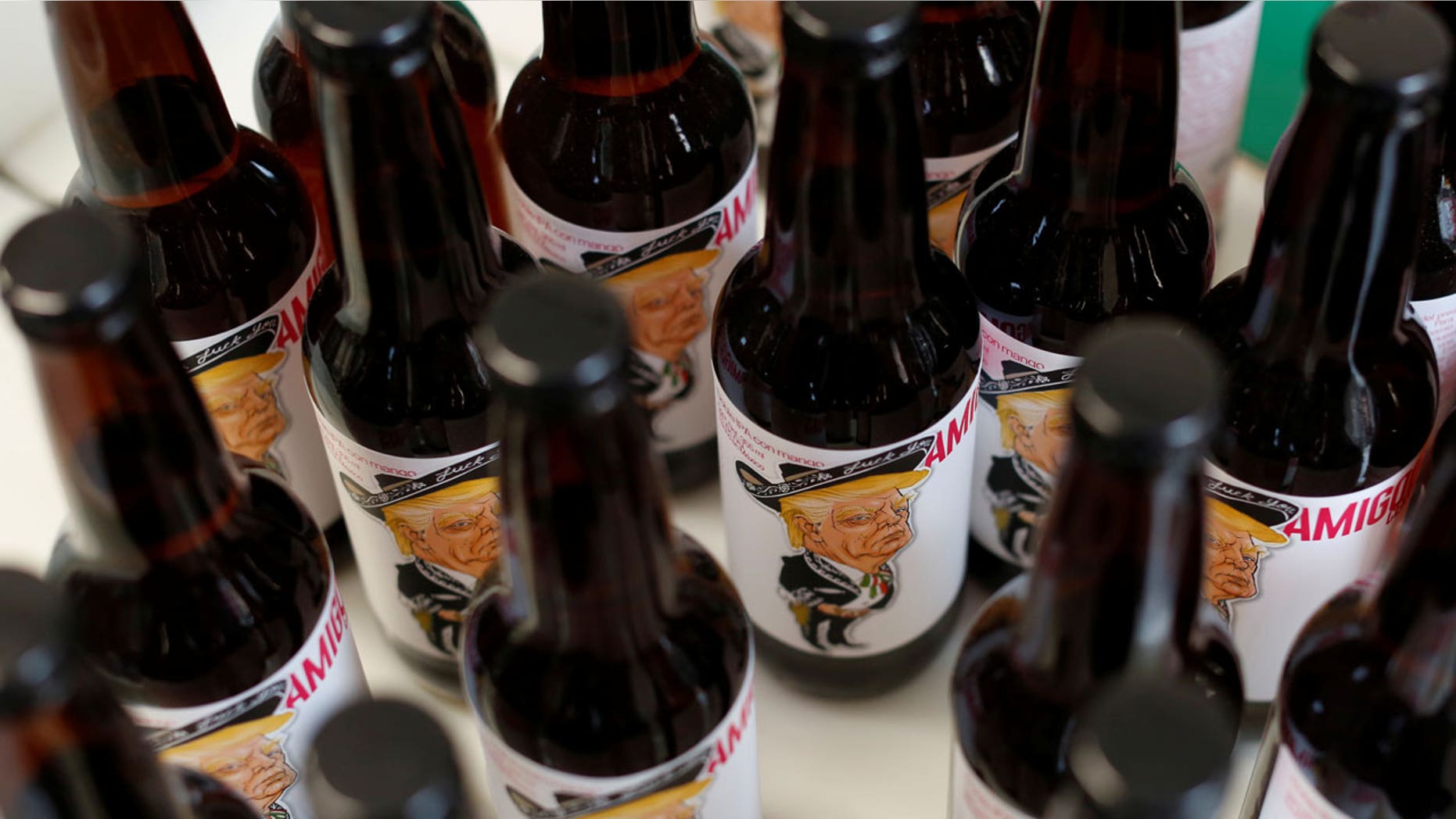 Amigous Cerveza depicts Trump as a sad mariachi musician on its label.