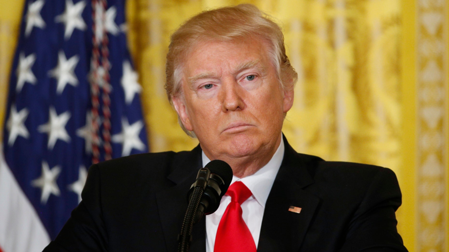 File photo - U.S. President Donald Trump faces a news conference at the White House in Washington, U.S., Feb. 16, 2017. (REUTERS/Kevin Lamarque)
