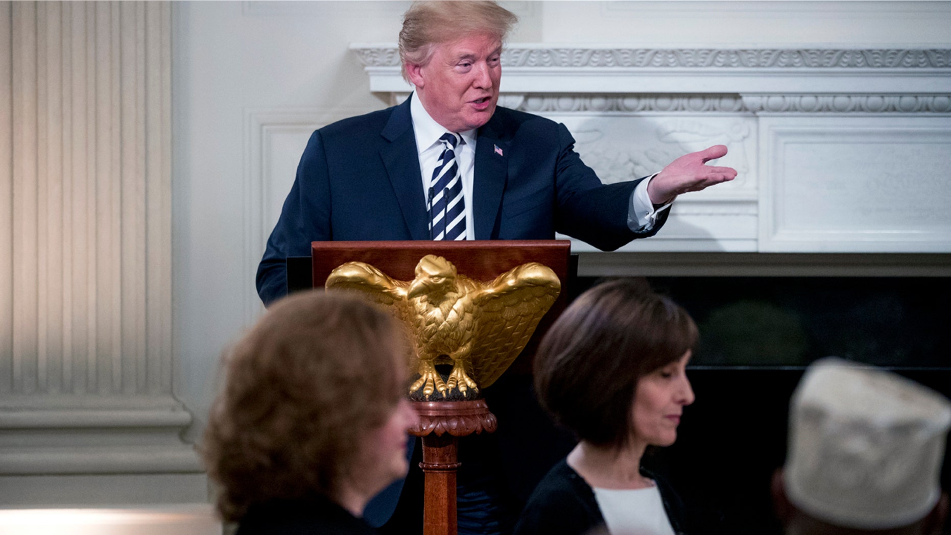 President Trump delivers remarks at Wednesday night's White House iftar dinner.