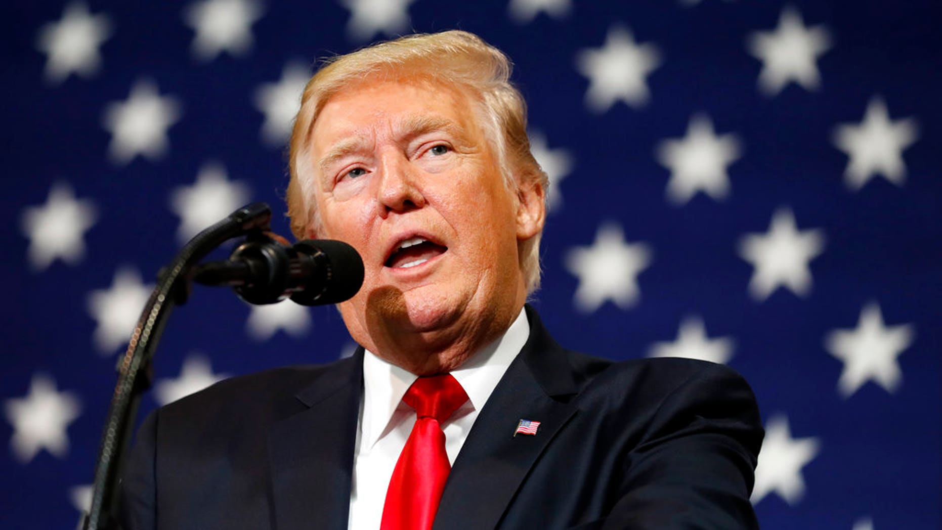 President Donald Trump speaks about tax reform at the Loren Cook Company, Wednesday, Aug. 30, 2017, in Springfield, Mo. (AP Photo/Alex Brandon)
