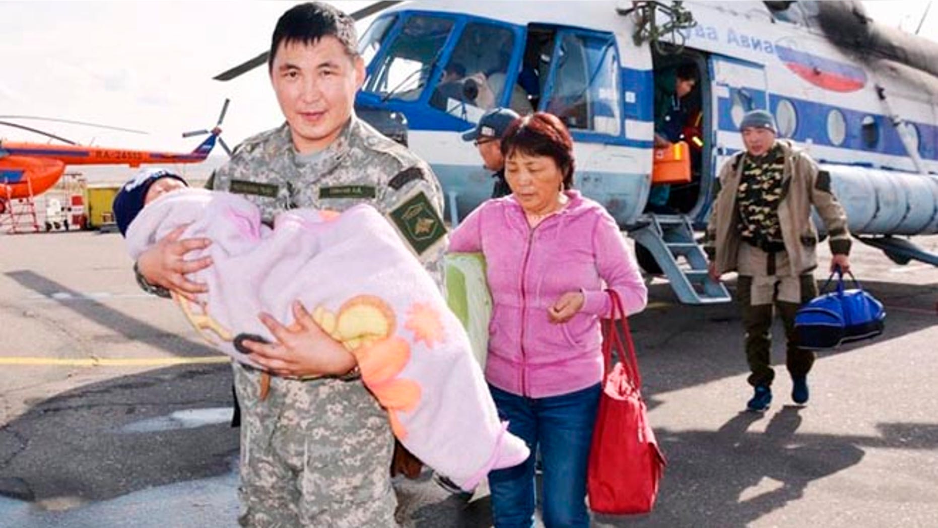 Tserin Dopchut, 3, was found three days after wandering away from home in Siberia. (Tuva-Online News Agency)