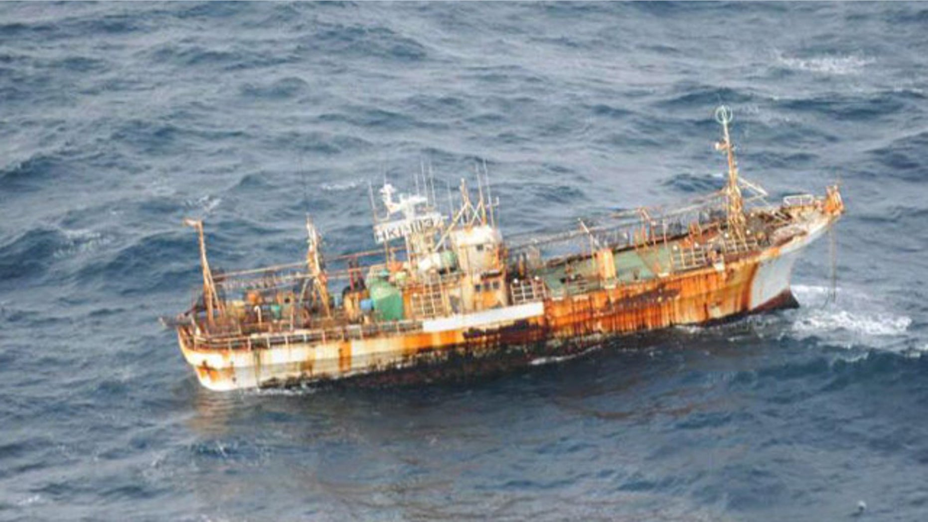 A Japanese fishing boat lost in the Pacific Ocean after the March 2011 earthquake.