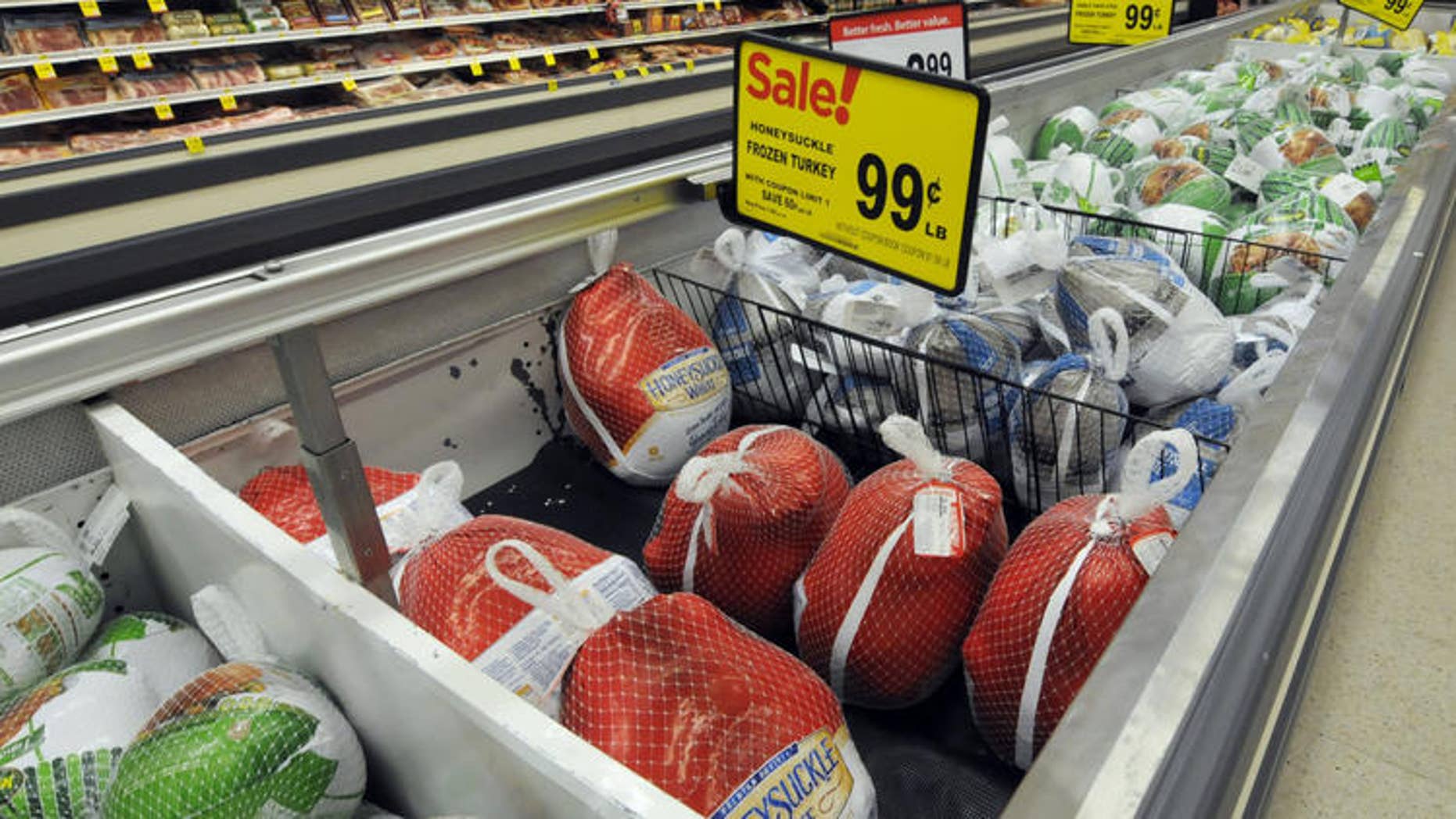 Frozen turkeys are likely to be much less expensive than fresh birds this Thanksgiving.