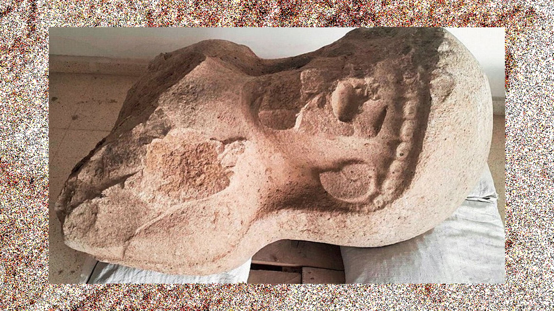 This statue was uncovered at a citadel gate complex in Turkey by U of T archaeologists leading the Tayinat Archaeological Project (Credit: The Tayinat Archaeological Project)