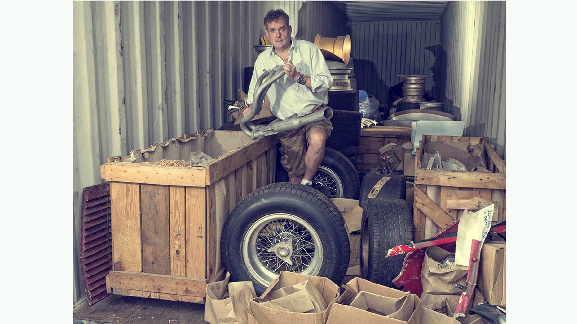Chris Routledge said he feels like Howard Carter going through King Tut's tomb as he helps catalog a collection of parts found in shipping containers.