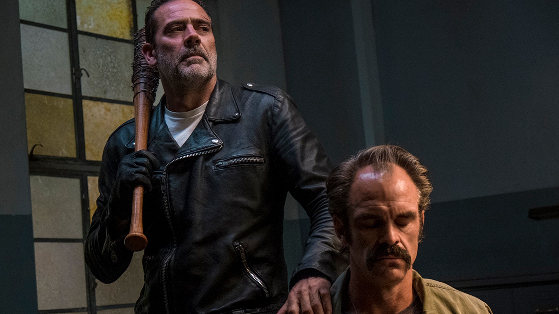 Jeffrey Dean Morgan as Negan, Steven Ogg as Simon - The Walking Dead _ Season 8, Episode 15 - Photo Credit: Gene Page/AMC
