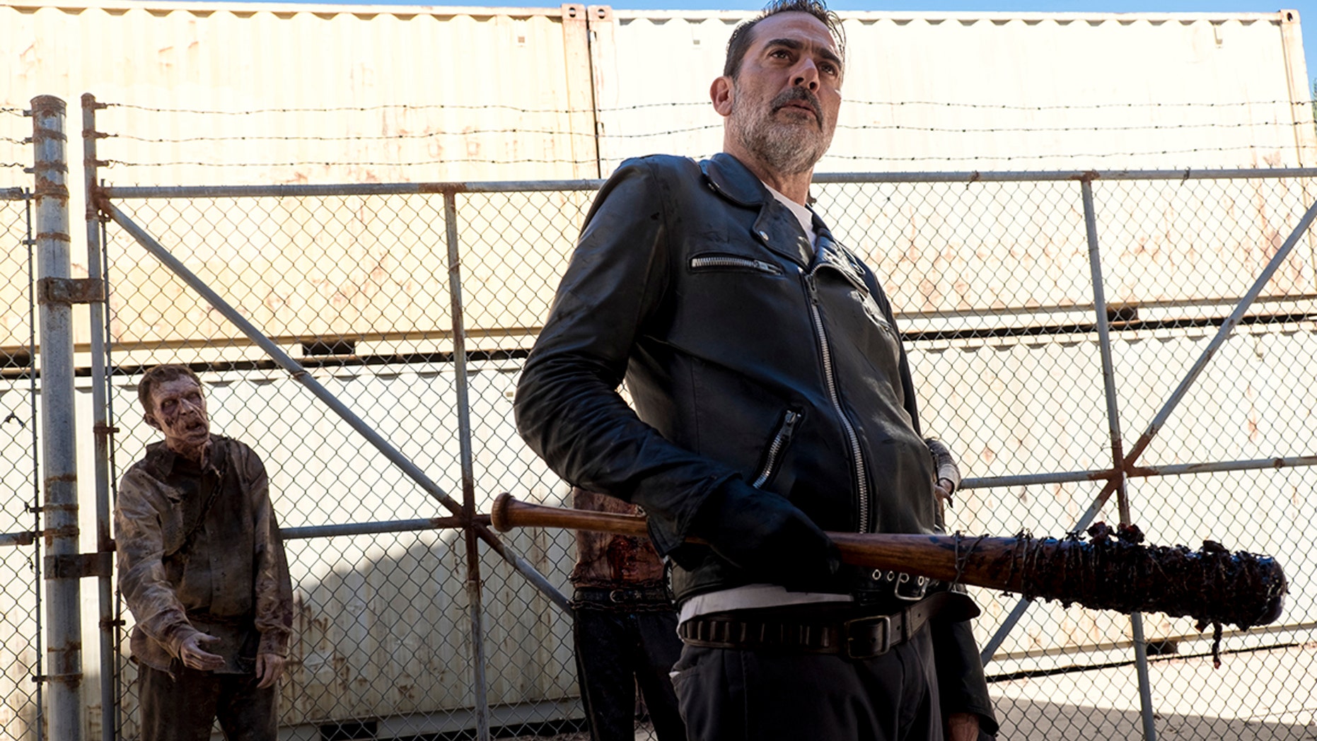 Jeffrey Dean Morgan as Negan; group - The Walking Dead _ Season 8, Episode 11 - Photo Credit: Gene Page/AMC
