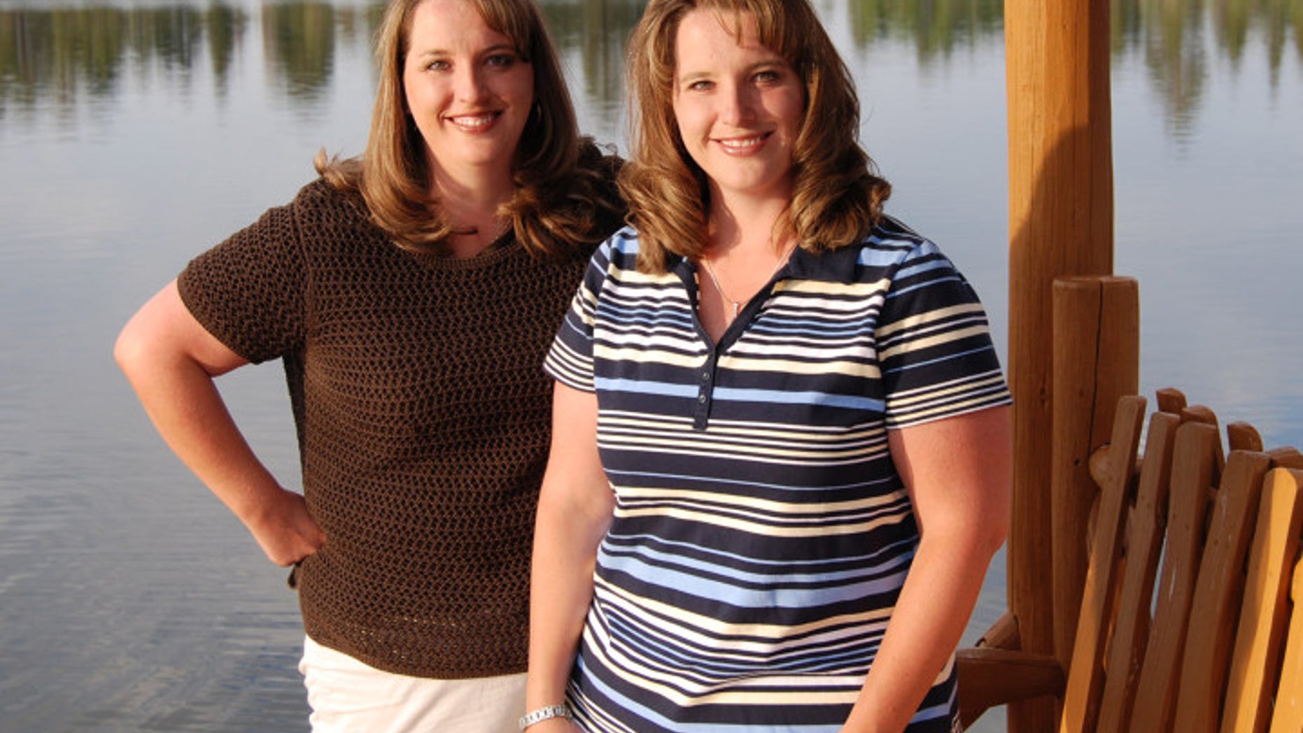 Twin sisters Kelli Wall, left, and Kerri Bunker are shown in this undated photo provided by Kerri Bunker.