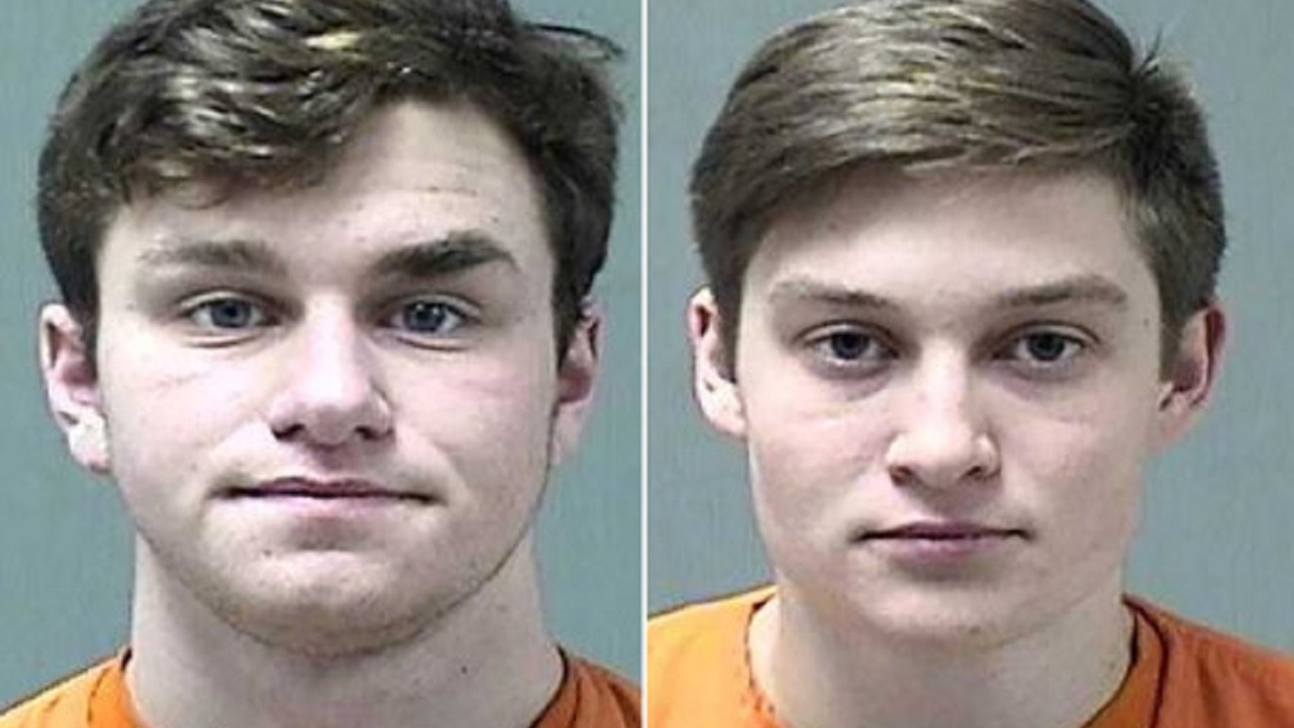 Willard Hartman (L) and Benjamin Krohn, both 19, were pulled over for a traffic stop when police found five loaded guns in the car Wednesday.