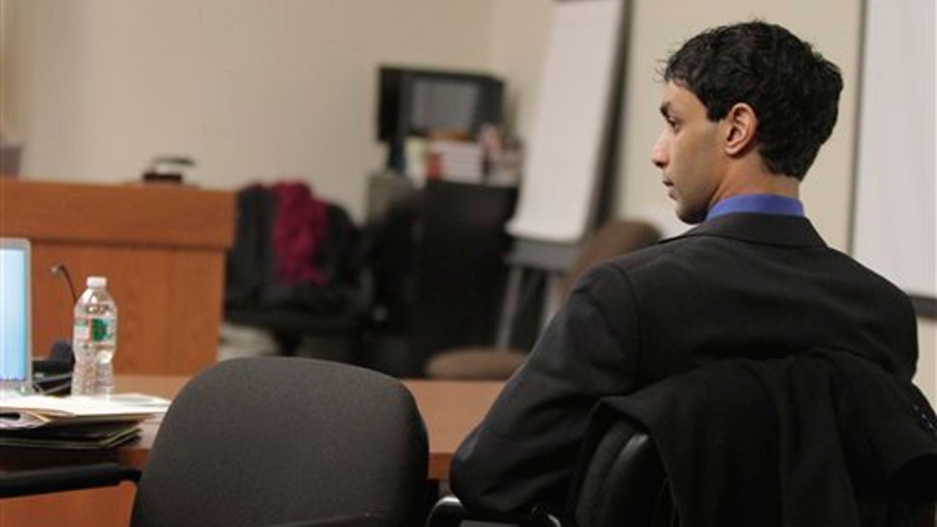 Feb. 27, 2012: Dharun Ravi listens to testimony during his trial at the Middlesex County Courthouseb in New Brunswick, N.J.