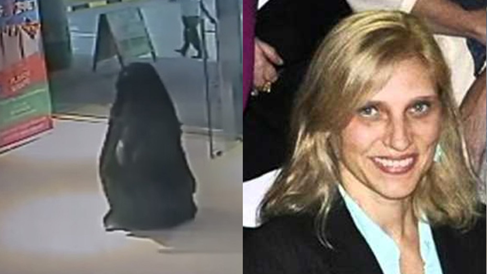 Alaa Bader Abdullah al-Hashemi was captured on video going into the mall restroom where she killed 47-year-old schoolteacher Ibolya Ryan (r.). (UAE, Facebook)