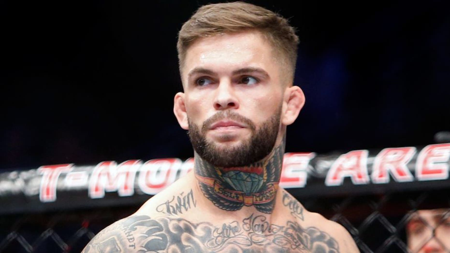 LAS VEGAS, NV - AUGUST 20: Cody Garbrandt waits for the start of his bantamweight bout against Takeya Mizugaki at the UFC 202 event at T-Mobile Arena on August 20, 2016 in Las Vegas, Nevada. Garbrandt won by first-round TKO. (Photo by Steve Marcus/Getty Images)