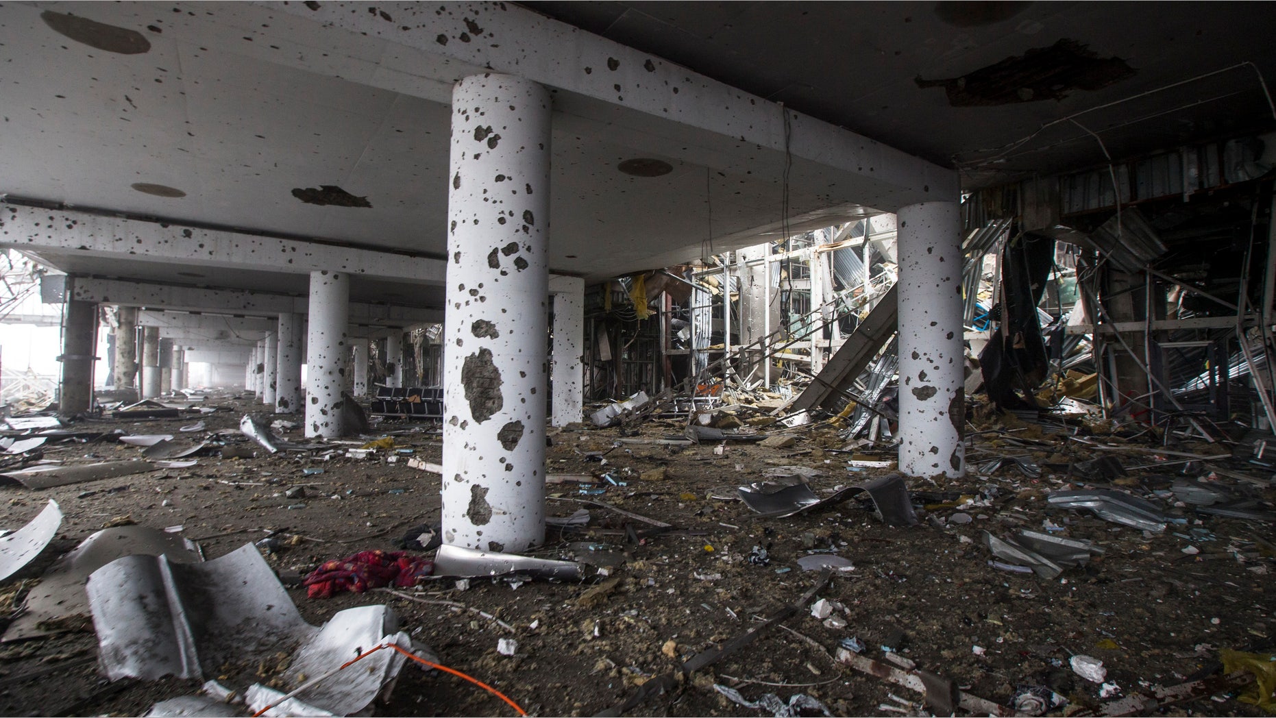 Jan. 21, 2015: The destroyed airport in Donetsk, eastern Ukraine is pictured.