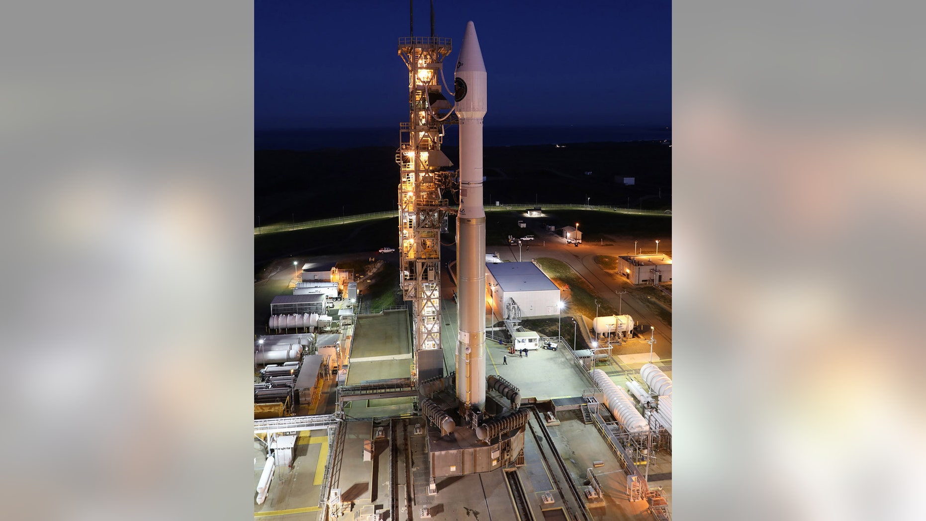 This photo provided by United Launch Alliance shows an Atlas V rocket carrying the NROL-79 mission at the Space Launch Complex-3, Vandenberg Air Force Base, Calif., on Wednesday, March 1, 2017. (United Launch Alliance via AP)