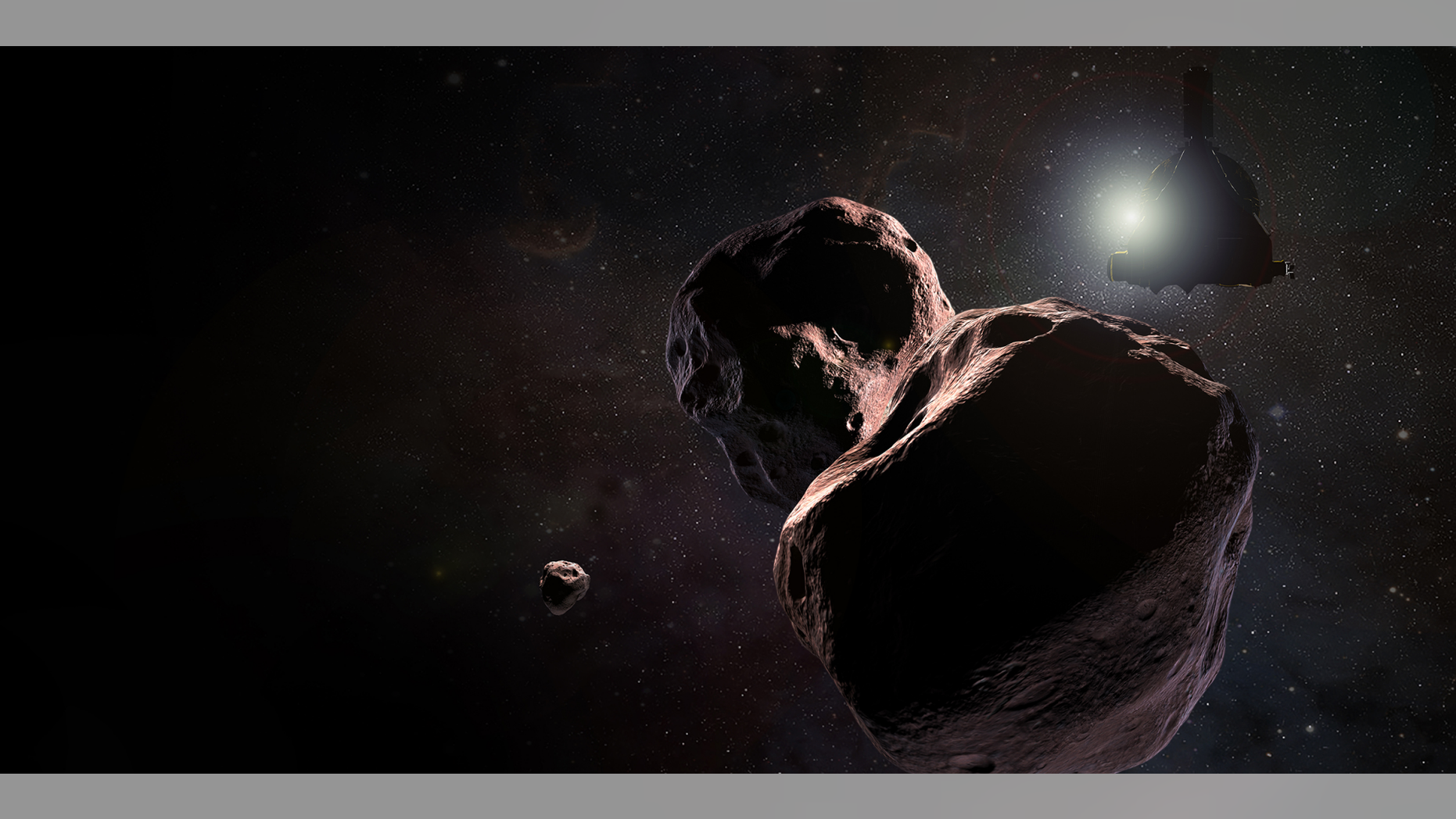 An artist's interpretation of the New Horizons encounter with Ultima Thule