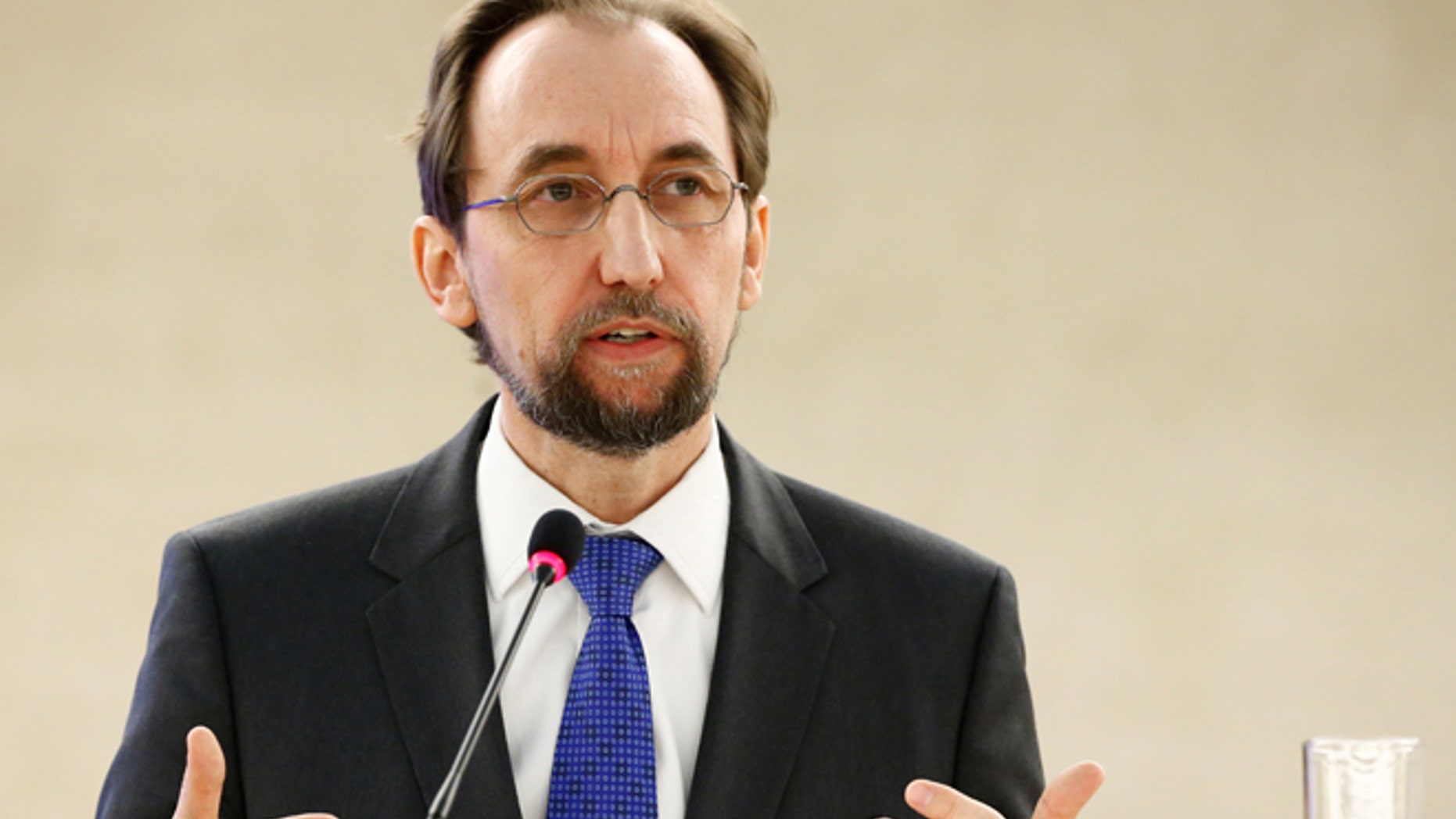 Feb. 27, 2017: Zeid Ra'ad Al Hussein, U.N. High Commissioner for Human Rights attends the 34th session of the Human Rights Council at the European headquarters of the United Nations in Geneva, Switzerland.