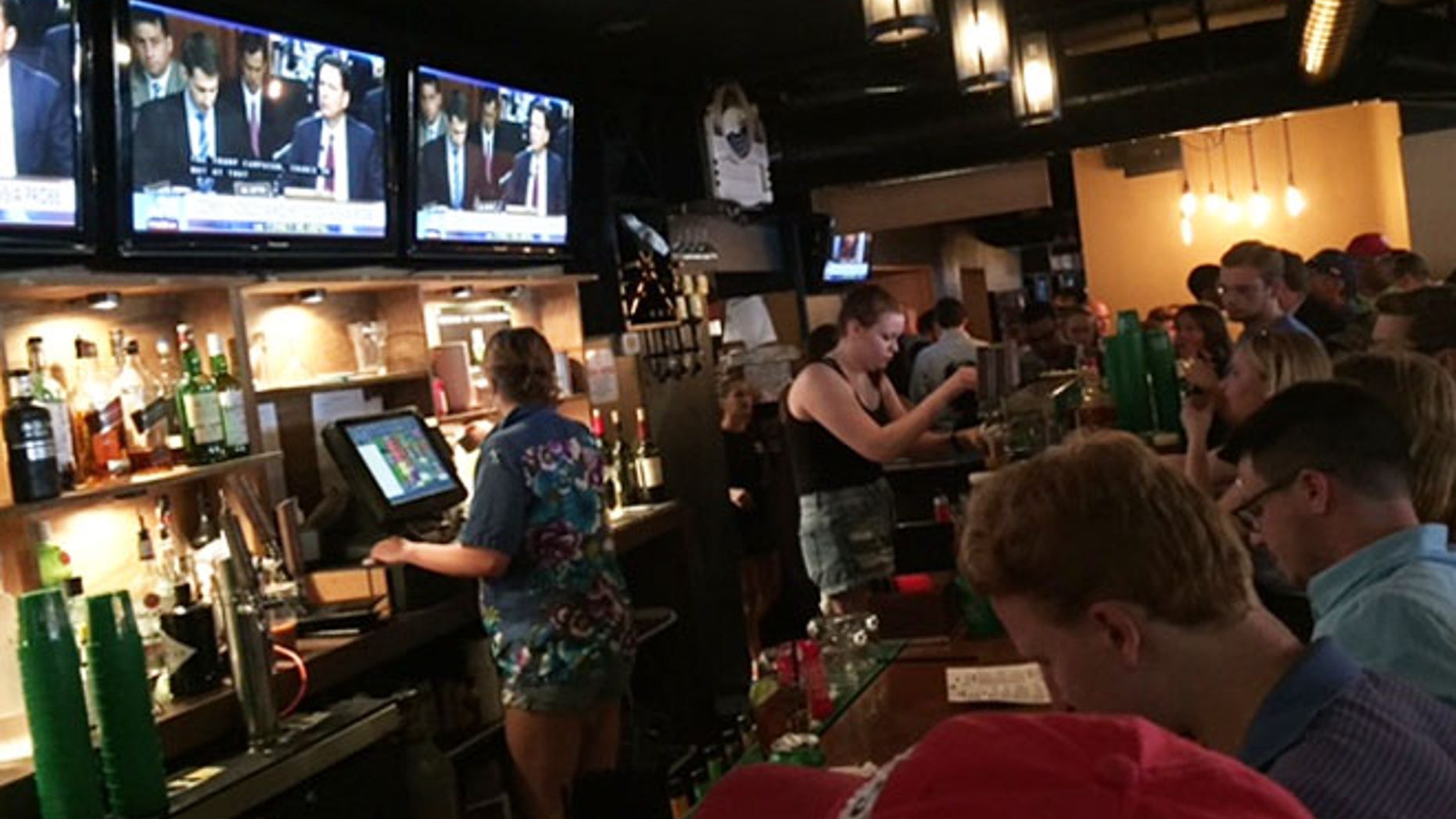 June 8, 2017: D.C.'s Union Pub is filled with patrons watching James Comey's testimony.