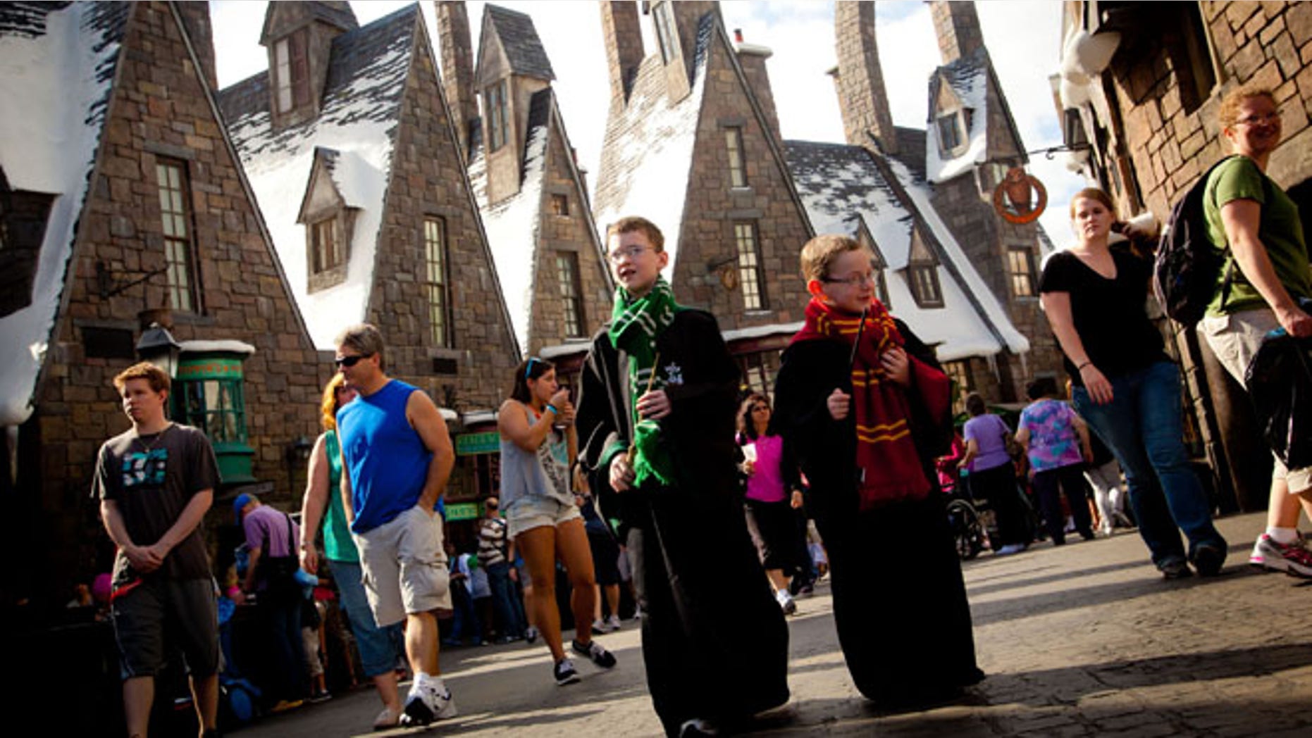Young Wizards at Universal's Wizarding World of Harry Potter -Hogsmeade.