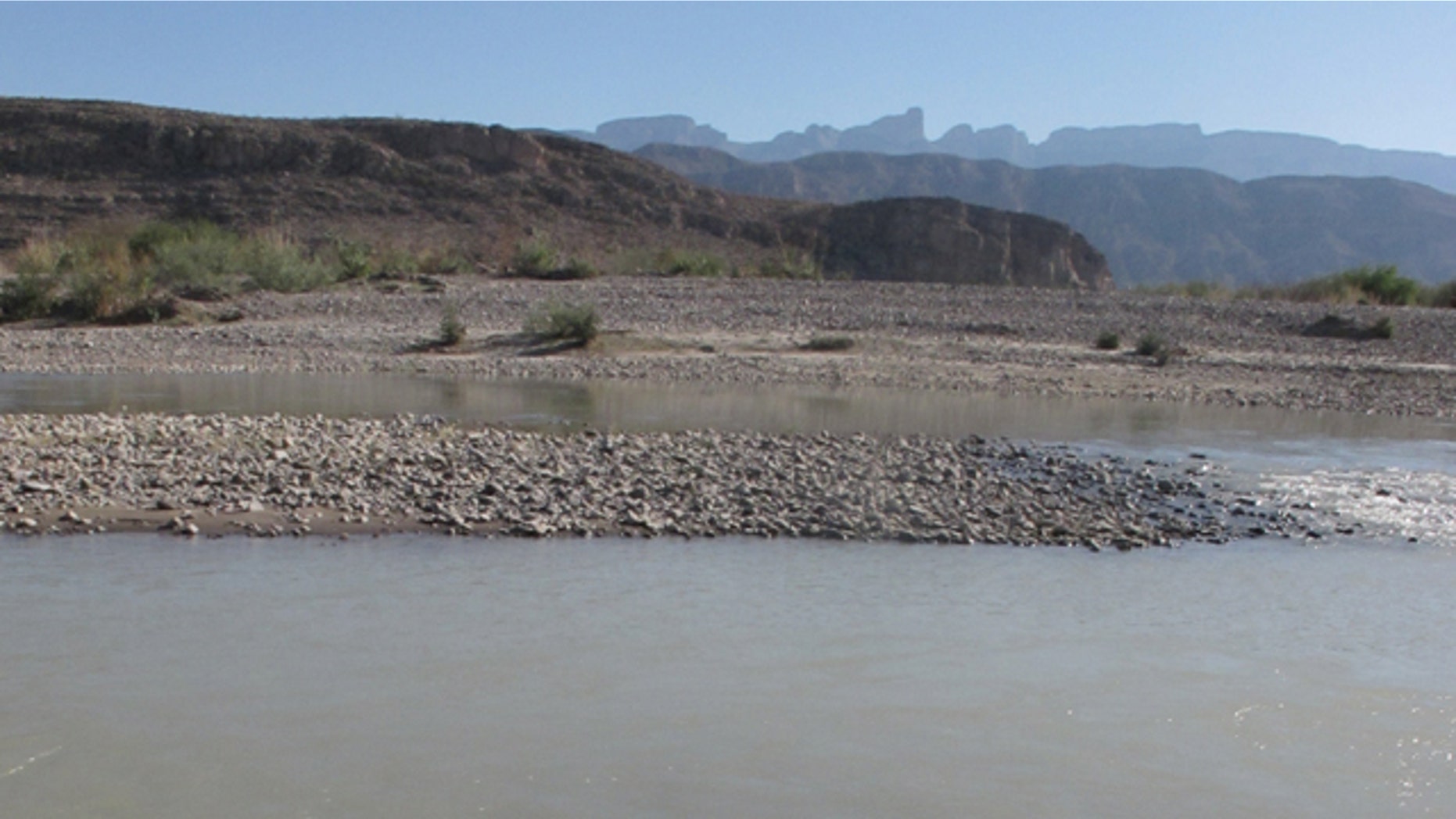 The Rio Grande river flows past Big Bend National Park, Texas, along the border with Mexico.