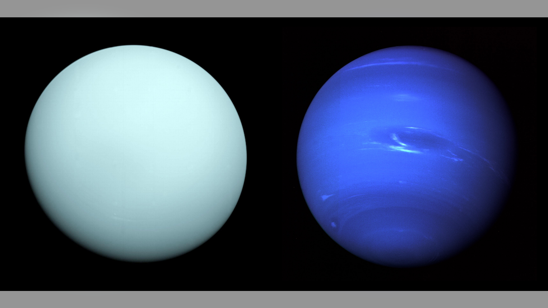 Voyager 2's views of Uranus and Neptune as the probe flew past in the 1980s. New NASA missions could further explore the gas worlds.