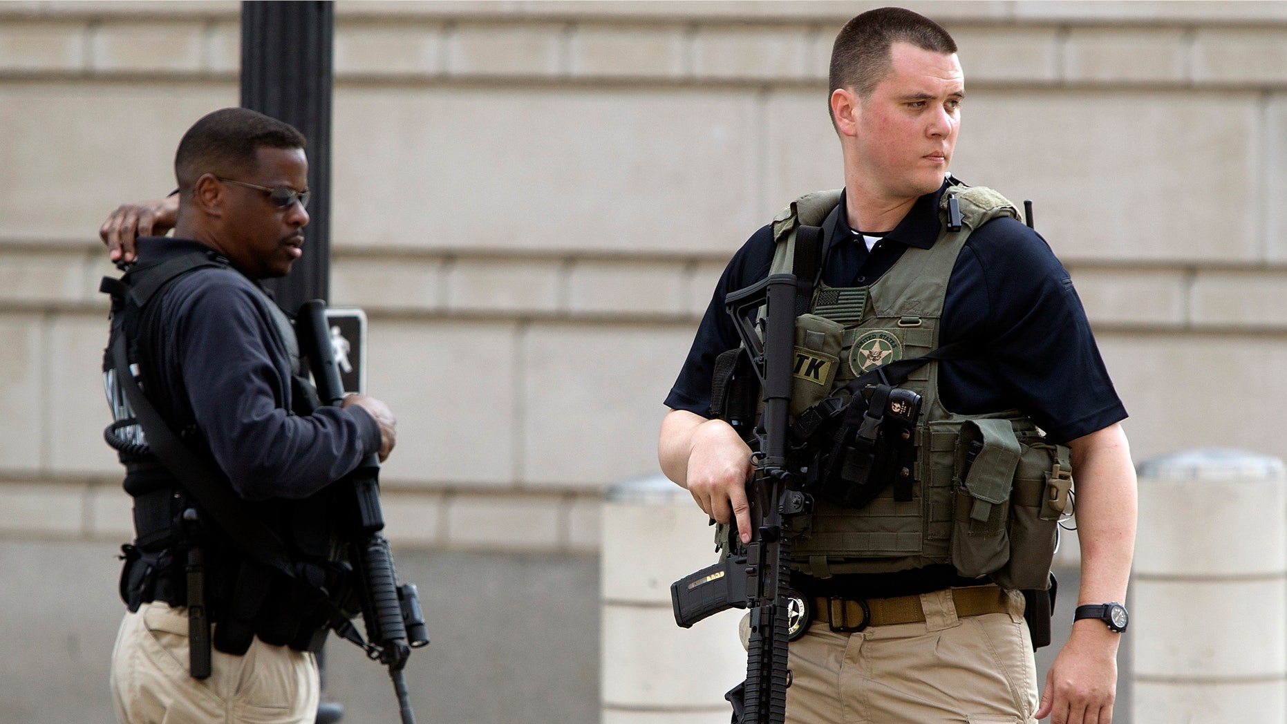 June 28, 2014: U.S. Federal Marshals secure the streets outside the U.S. federal court in Washington