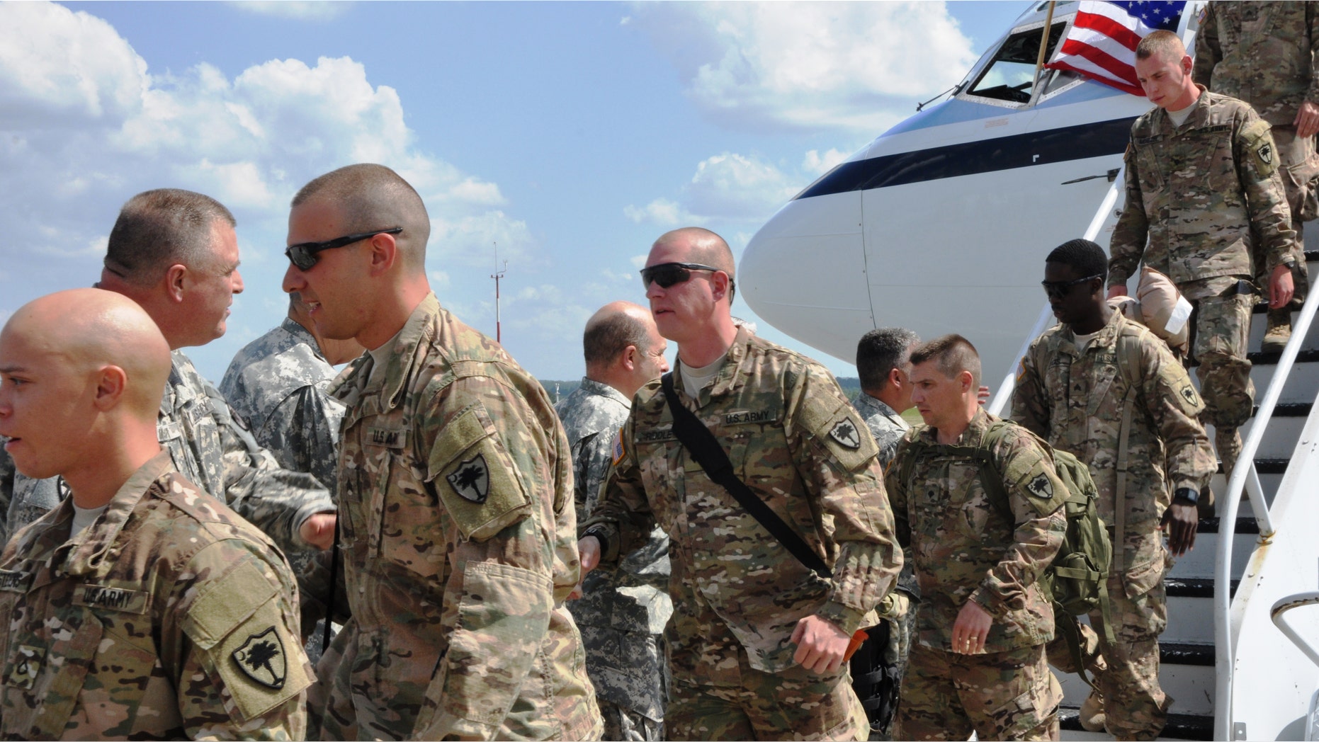 May 14, 2014: U.S. Army Soldiers in the 1223rd Engineer Company, S.C. Army National Guard returning to Columbia, SC.