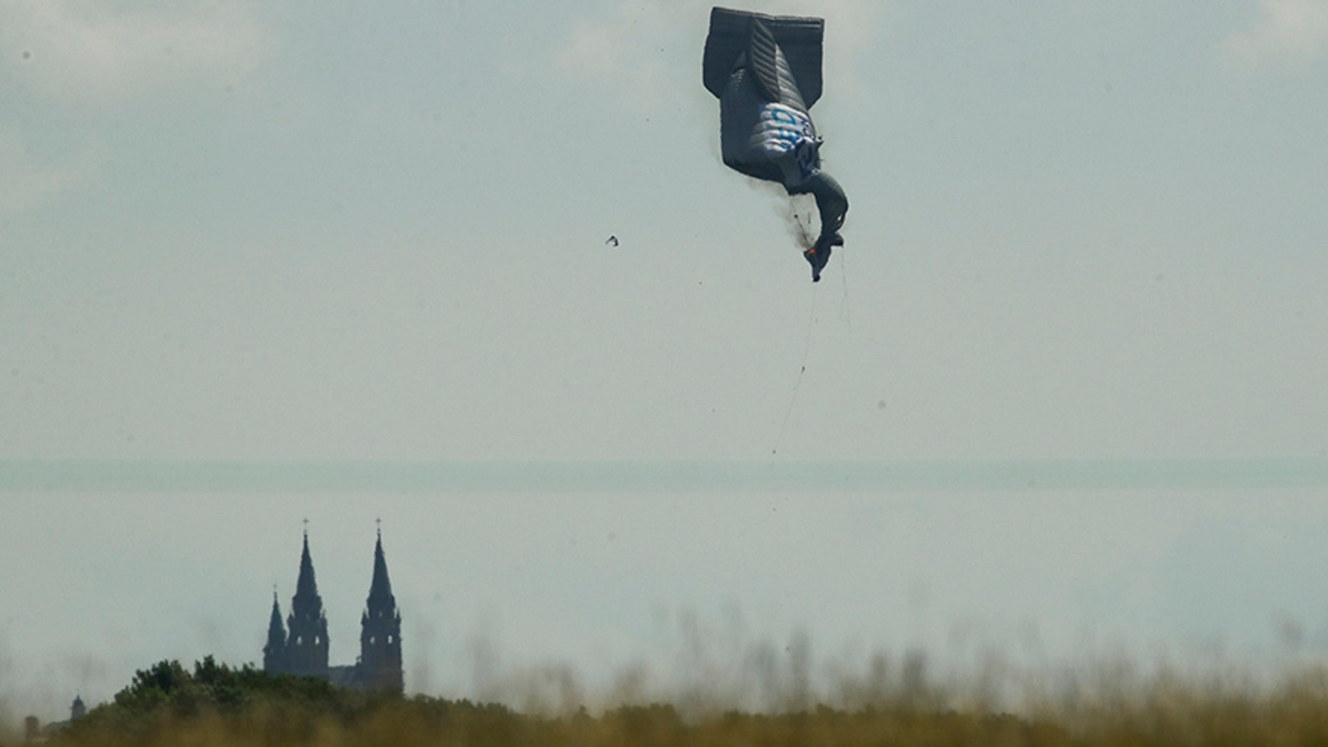 June 15, 2017: A blimp crashes during the first round of the U.S. Open golf tournament near Erin Hills in Erin, Wis.