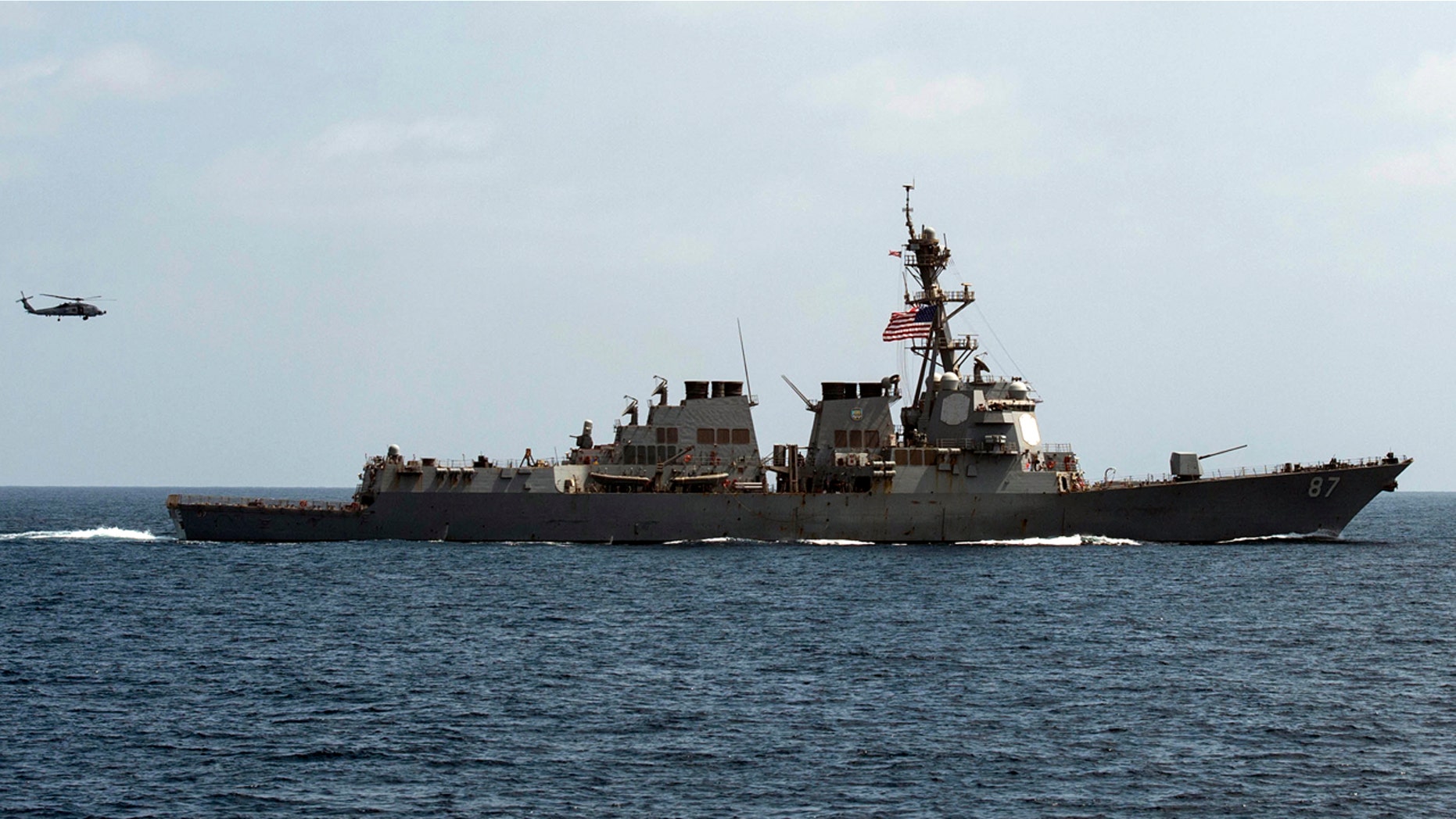 Sept. 10, 2016: The USS Mason conducts maneuvers as part of a exercise in the Gulf of Oman