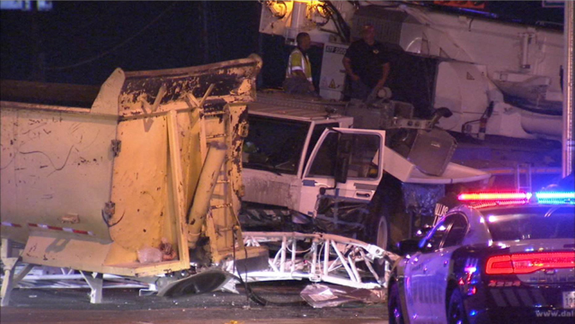 The driver of a truck died Sunday night after his vehicle crashed into a crane.