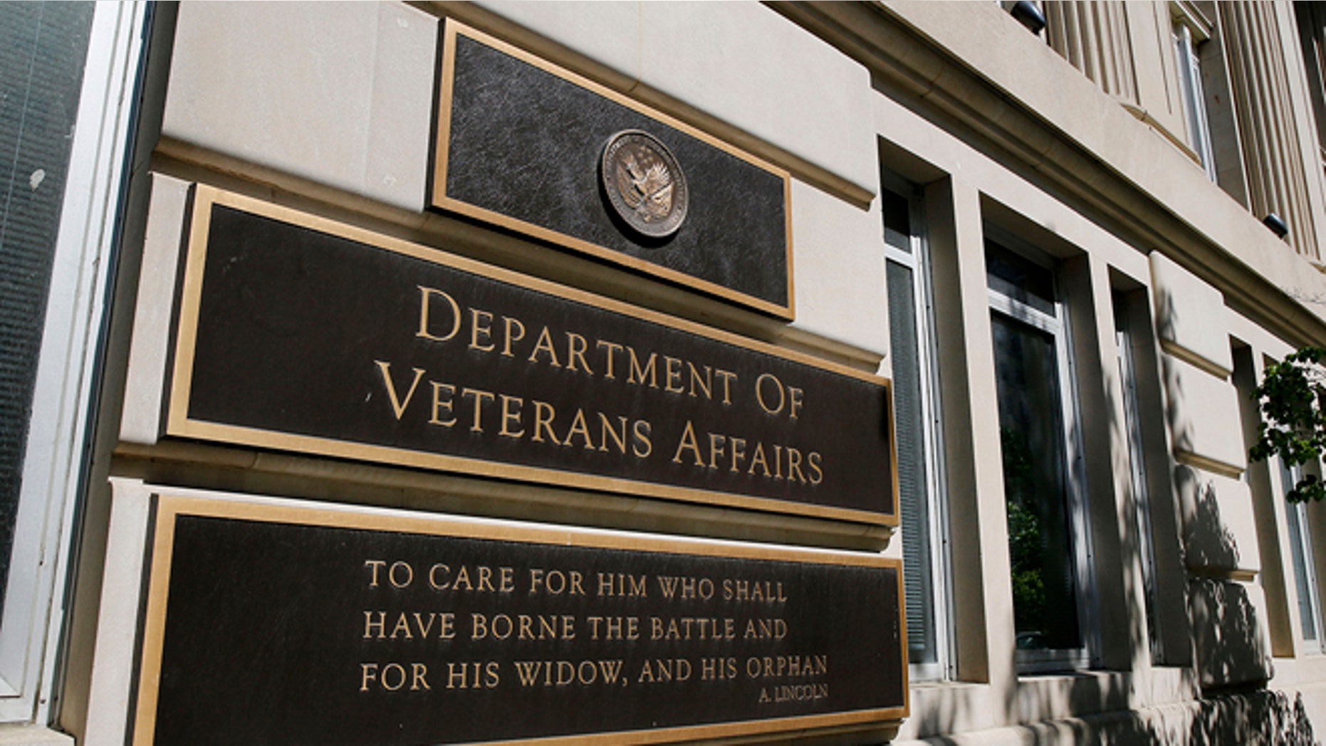 May 23, 2014: The sign of the Department of Veteran Affairs is seen in front of the headquarters building in Washington. (Reuters)