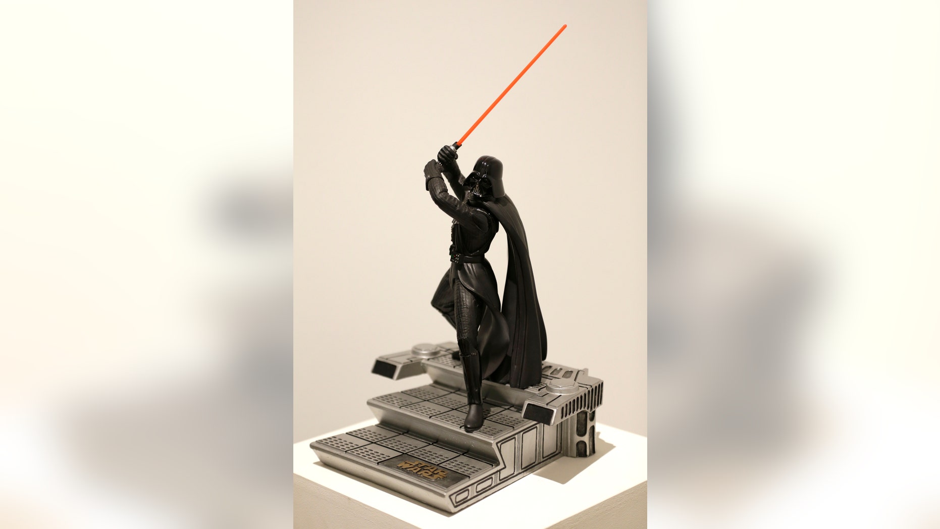 Dec. 2, 2015. A statue of Darth Vader from the "Star Wars" movie series displayed during a press preview at Sotheby's in New York.