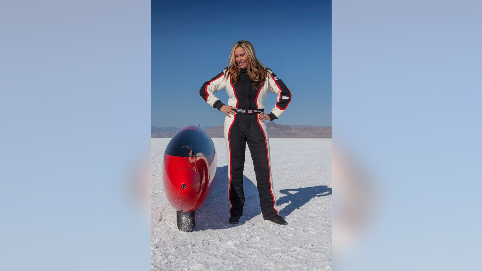 Valerie Thompson and her "Bub 7" motorcycle.