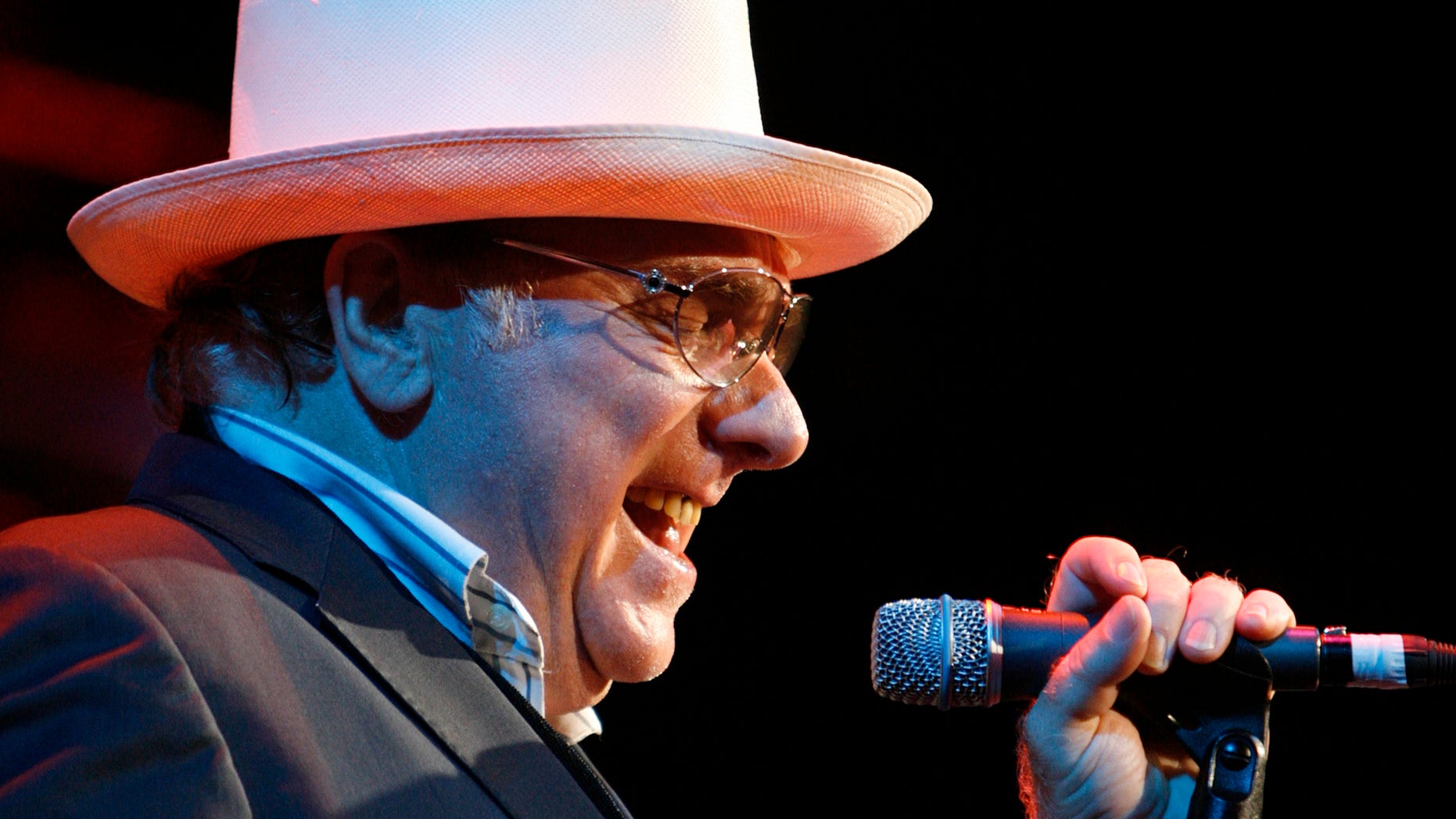 July 18, 2007. Van Morrison performs during a concert at the 41st Montreux Jazz Festival.