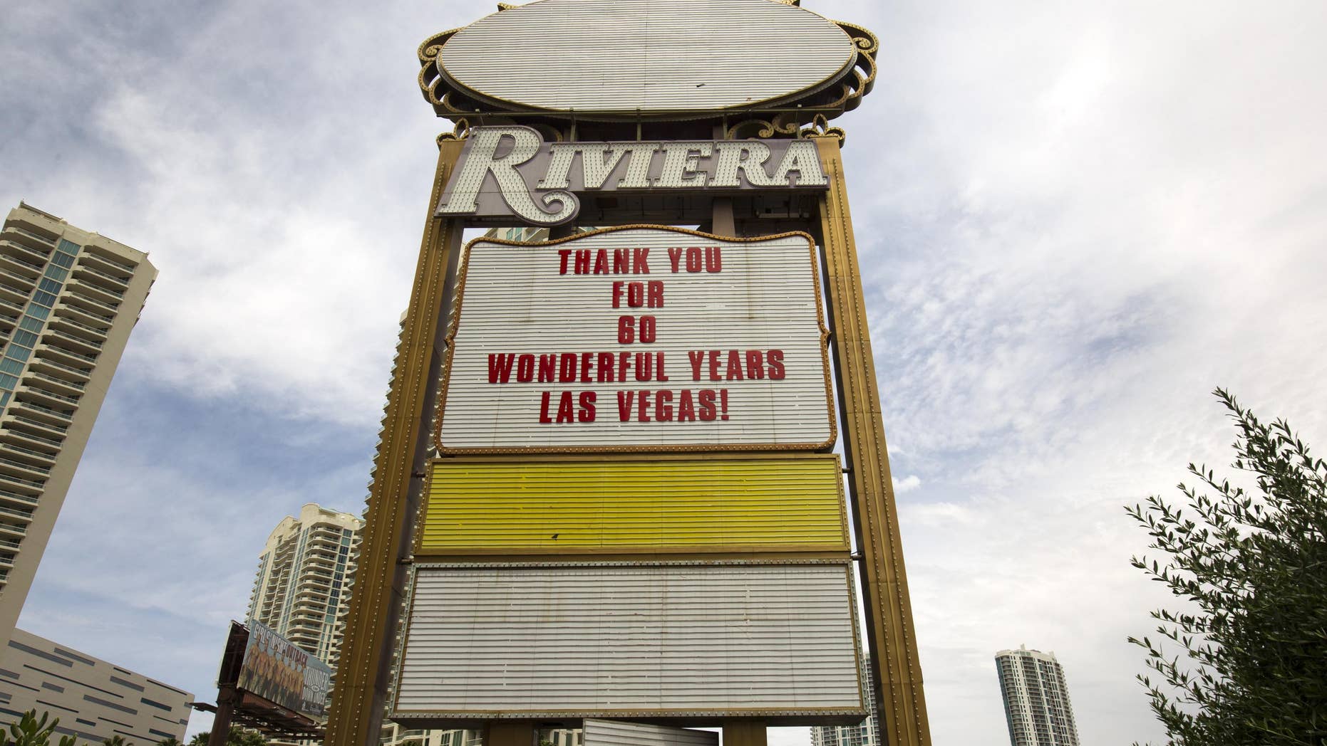 The Riviera sign in May 2015.