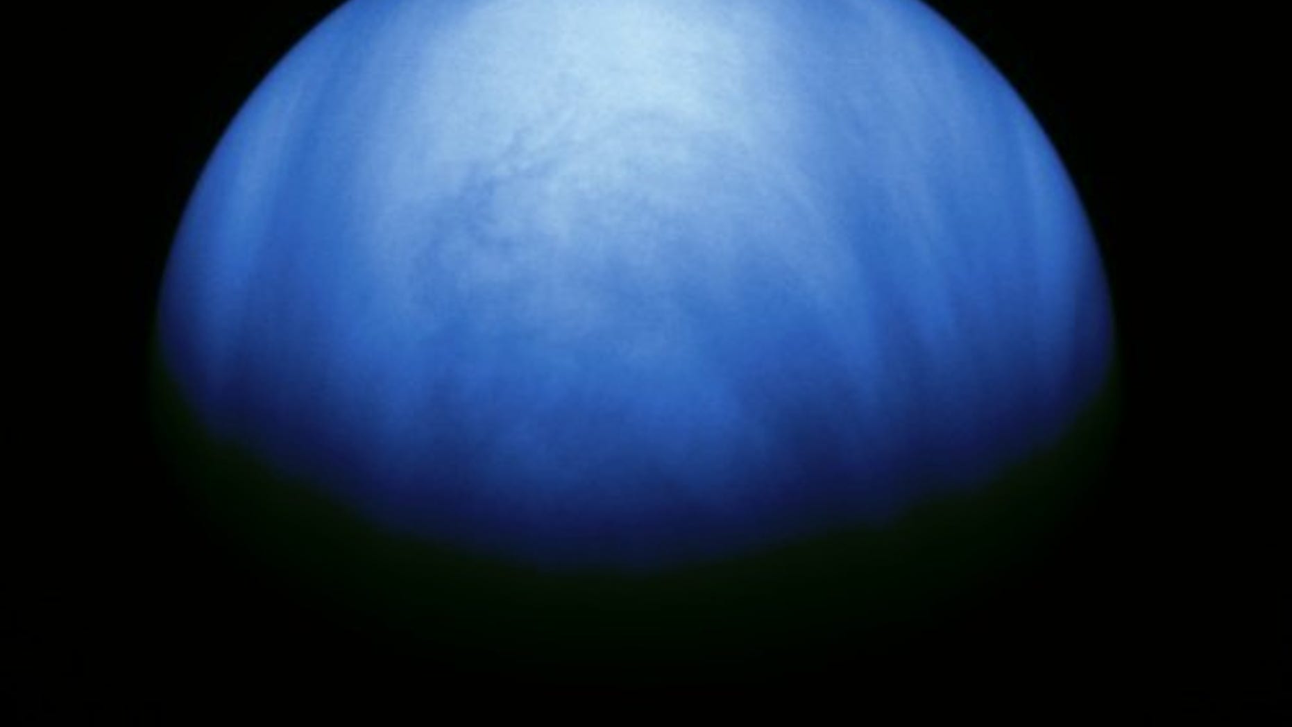 This colorized image of Venus was recorded by the Jupiter-bound Galileo spacecraft shortly after its gravity assist flyby of Venus in February of 1990. Galileo's glimpse of the veiled planet shows structure in swirling sulfuric acid clouds.