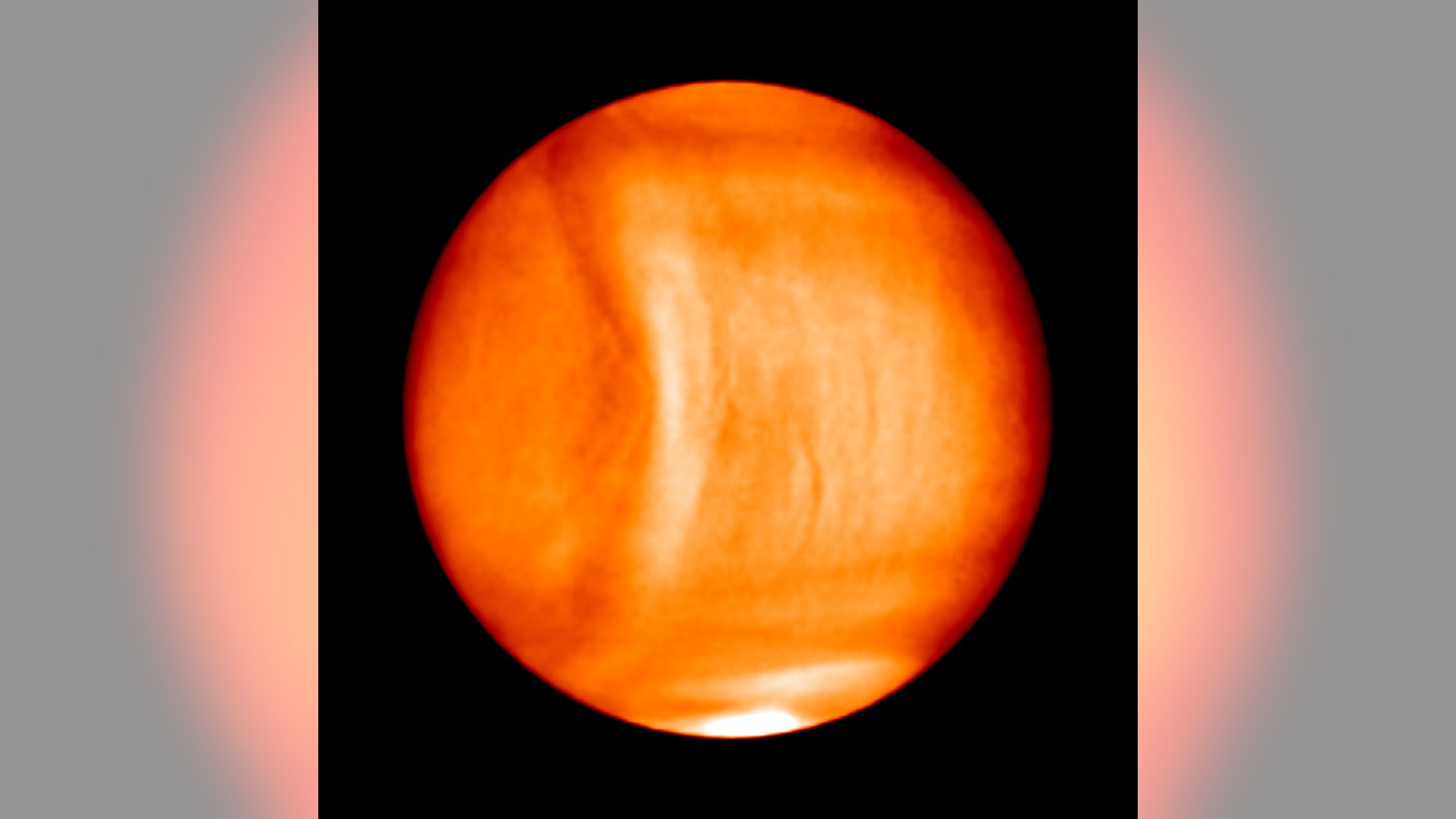 A large, stationary wave spotted on Venus by Japan's Akatsuki (Planet-C) spacecraft.
