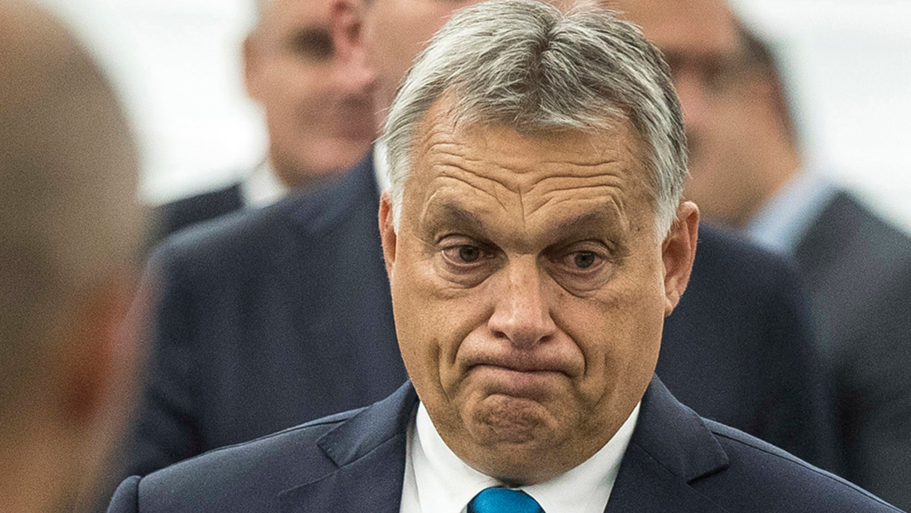 Hungary's Prime Minister Viktor Orban at the European Parliament in Strasbourg, eastern France, Sept.11, 2018.