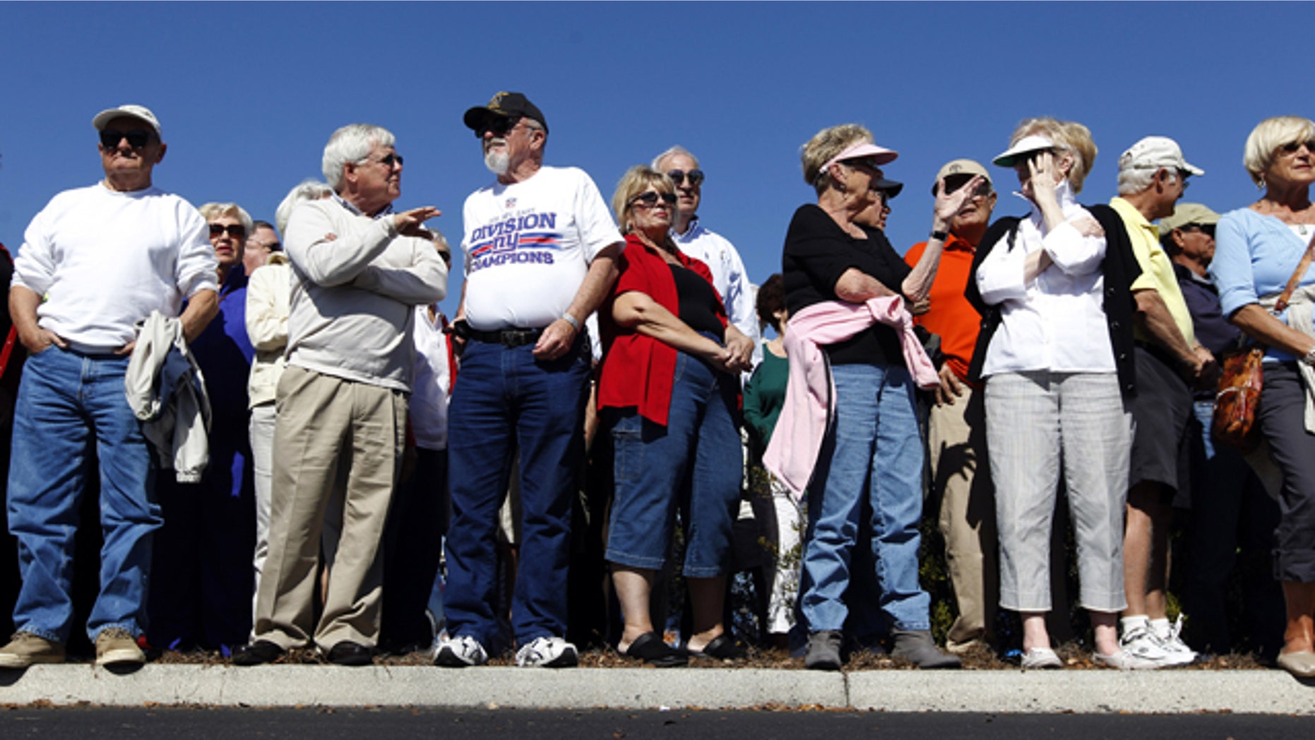 Jan. 29, 2012: Supporters wait for Republican presidential candidate former House Speaker Newt Gingrich to arrive at an event at the The Villages in Lady Lake, Fla.