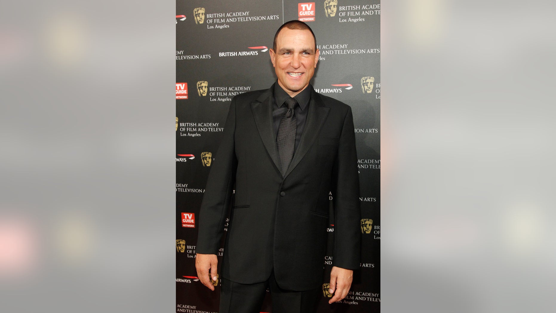November 4, 2010. British actor Vinnie Jones poses at the 19th Annual BAFTA (British Academy of Film and Television Arts) Los Angeles