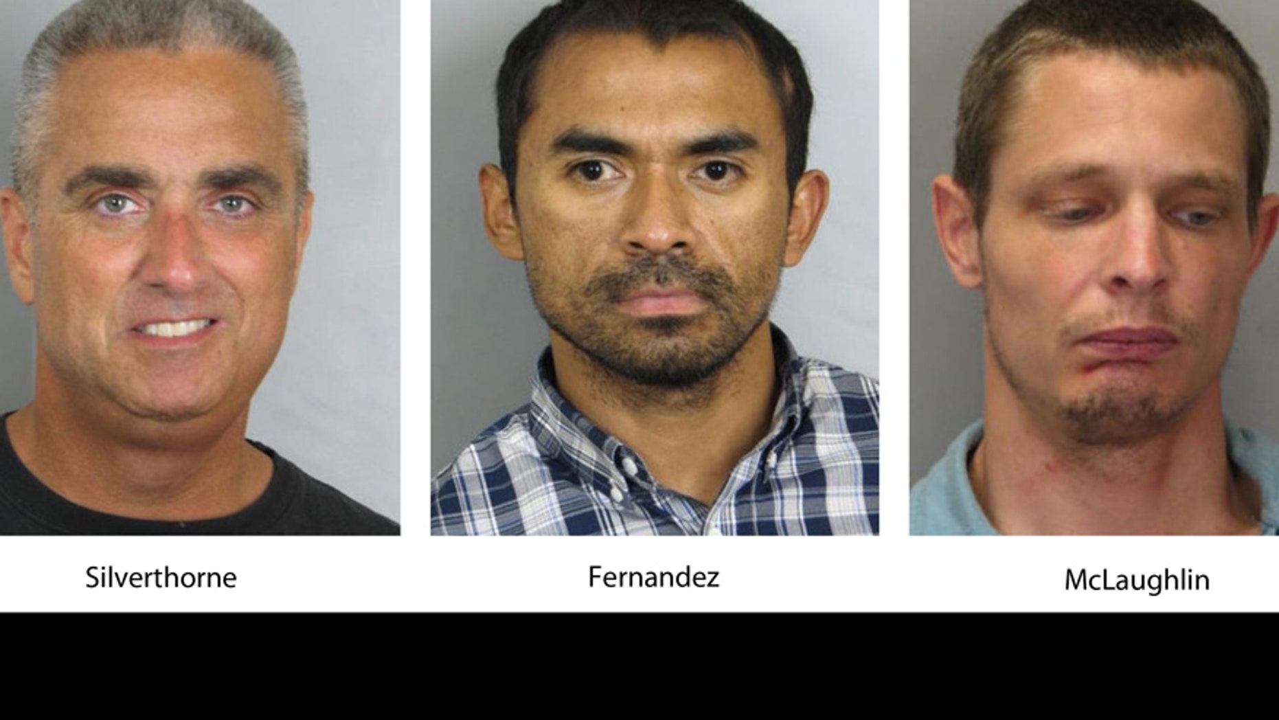 City of Fairfax Mayor Richard Scott Silverthorne, Juan Jose Fernandez, 34, and Caustin Lee McLaughlin, 21. (Fairfax County, Va., Police Department via AP)