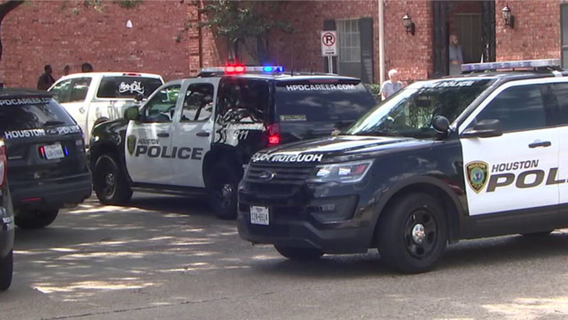 Houston police respond to the scene where a 10-month-old was fatally shot Thursday, June 15, 2017.