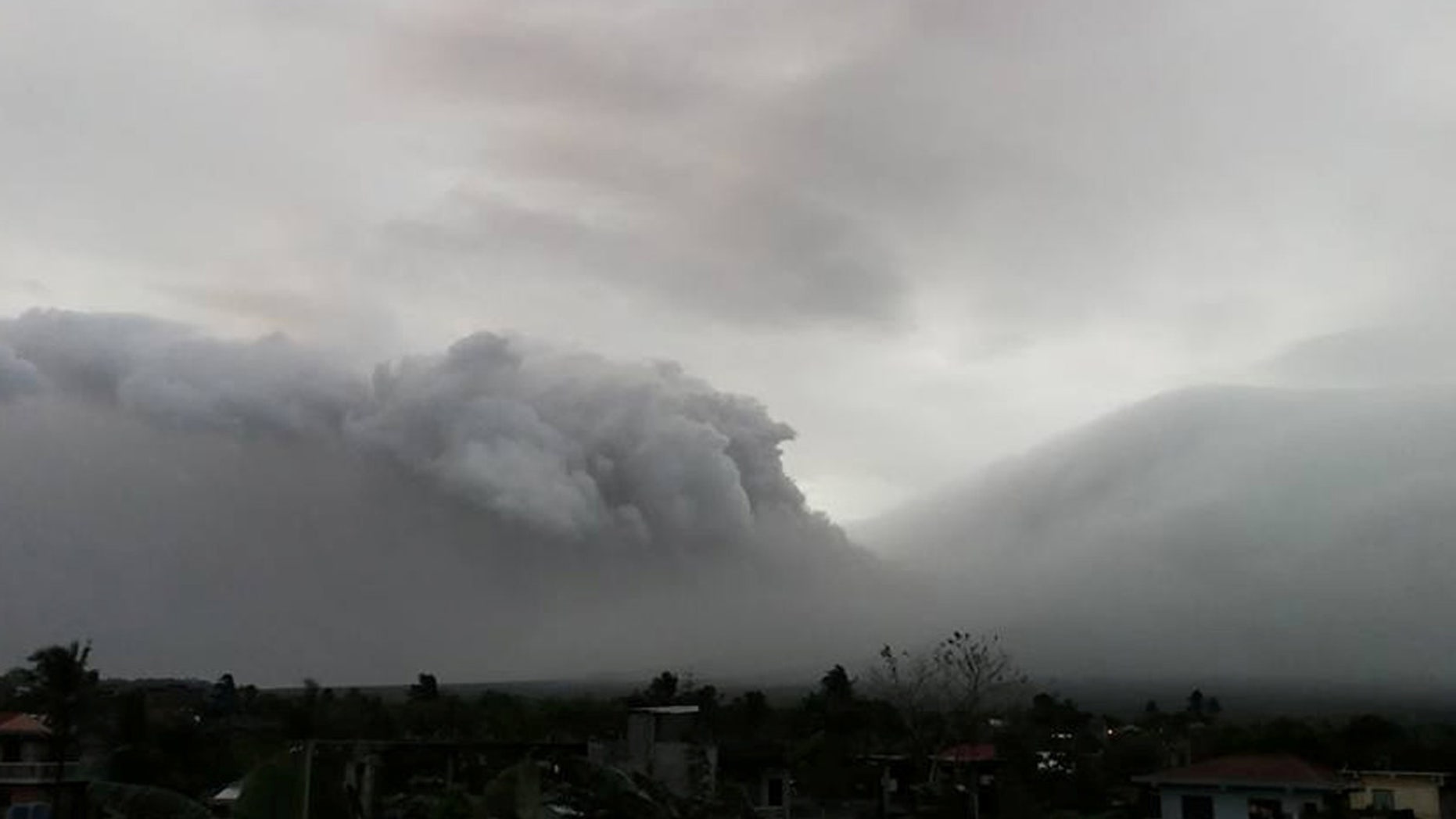 Mount Mayon erupts in Legazpi City, Philippines, January 13, 2018 in this still obtained from social media.