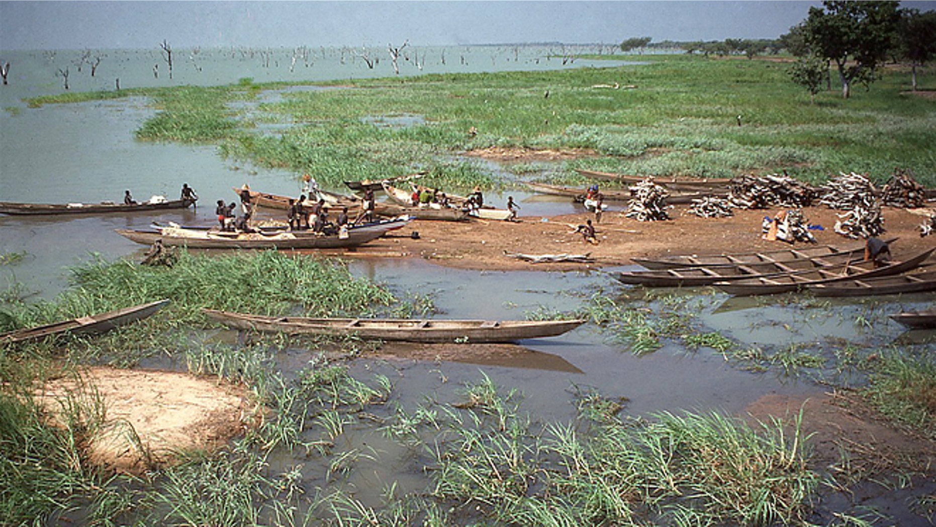 Tomnod has pointed their satellites over Lake Volta in Ghana to locate fishing camps where kids are forced into slavery. (Image provided by DigitalGlobe © 2015)