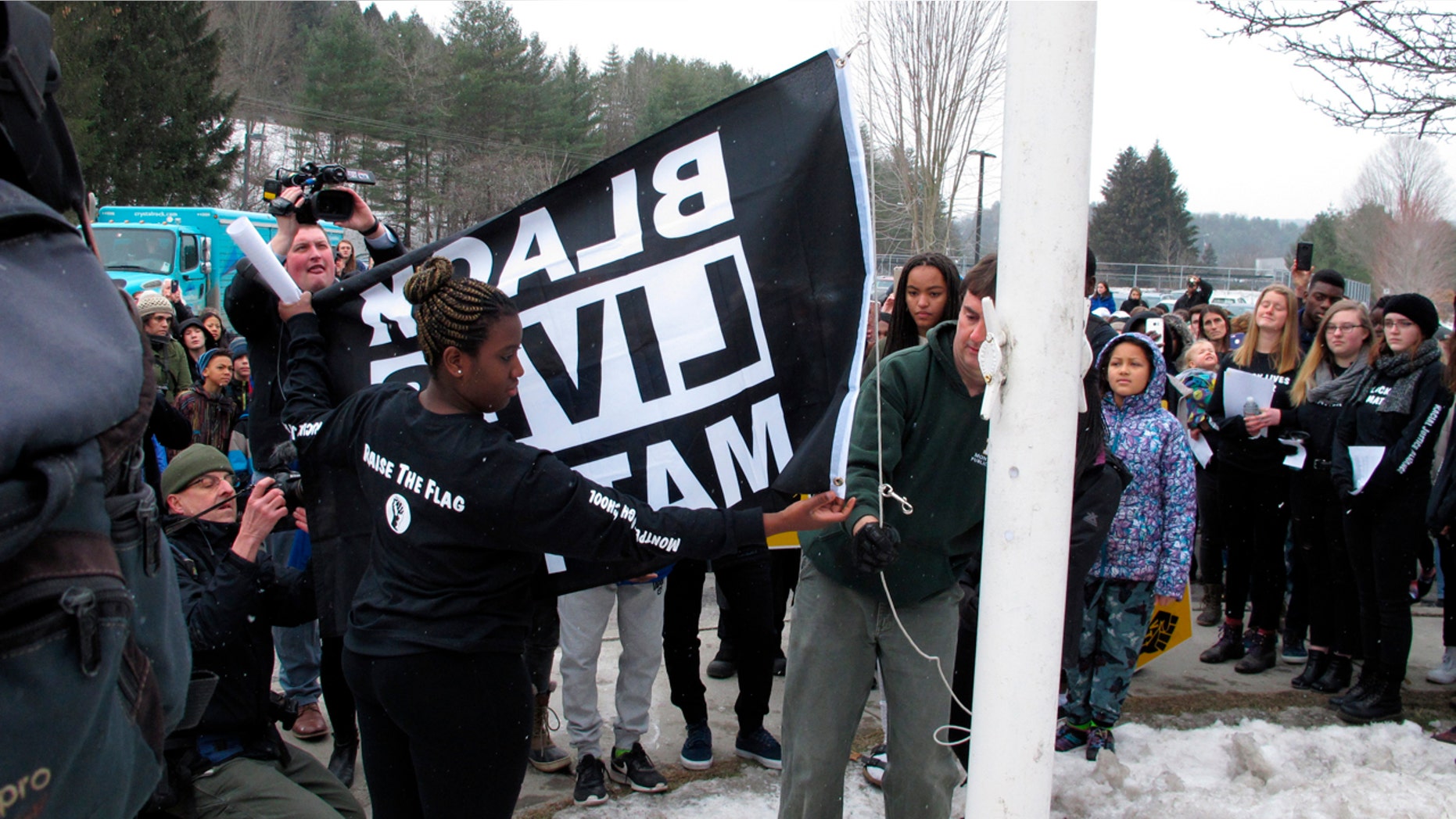 The flag will fly over Montpelier High School every day for the month of February.