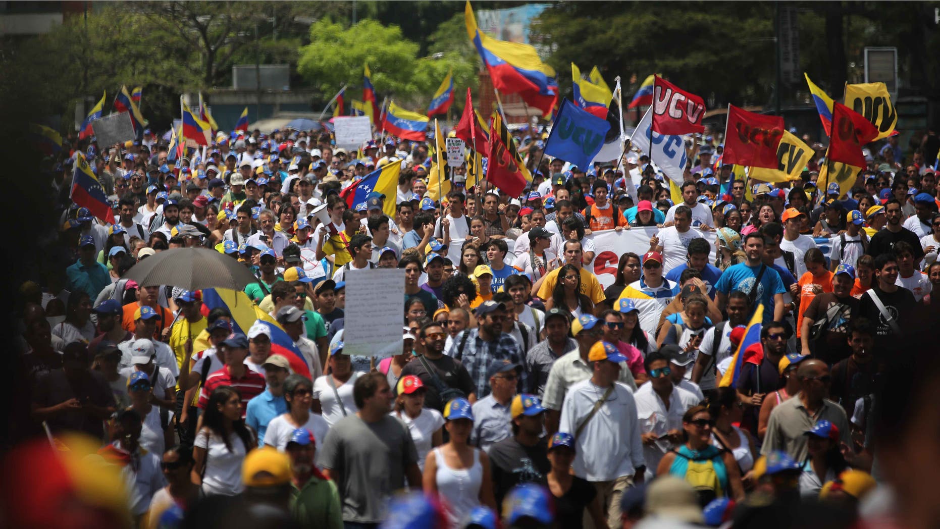 FILE: An anti-government demonstration on March 4, 2014 in Caracas, Venezuela.