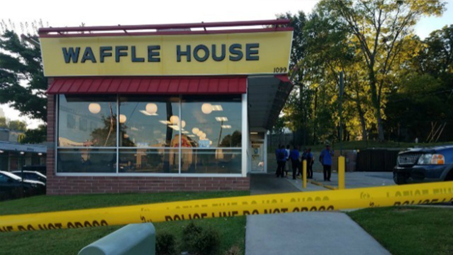 A customer was shot during a robbery Tuesday at this Waffle House in northwest Atlanta.