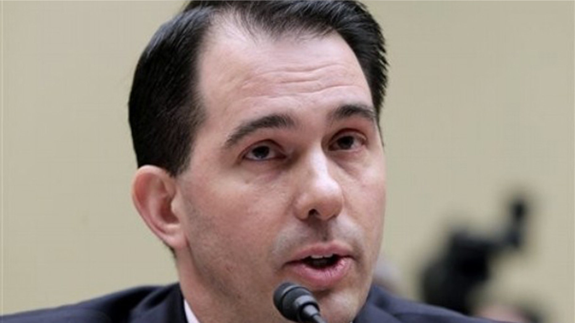 Wisconsin Gov. Scott Walker testifies on Capitol Hill in Washington April 14.