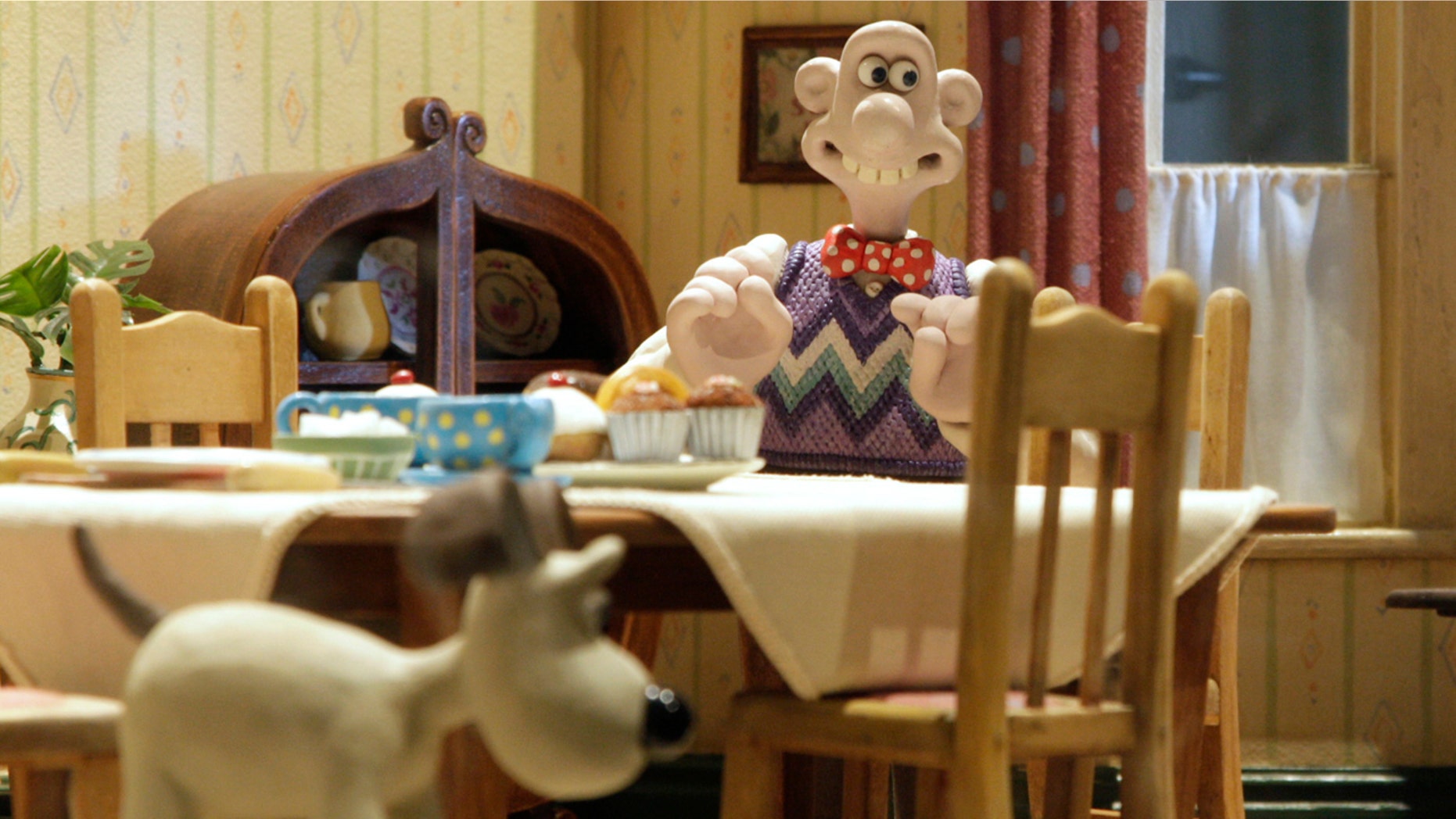 A display of a scene from a Wallace and Gromit film, at the media launch of the "Wallace & Gromit Present A World of Cracking Ideas" exhibition at the Science Museum in London March 26, 2009.